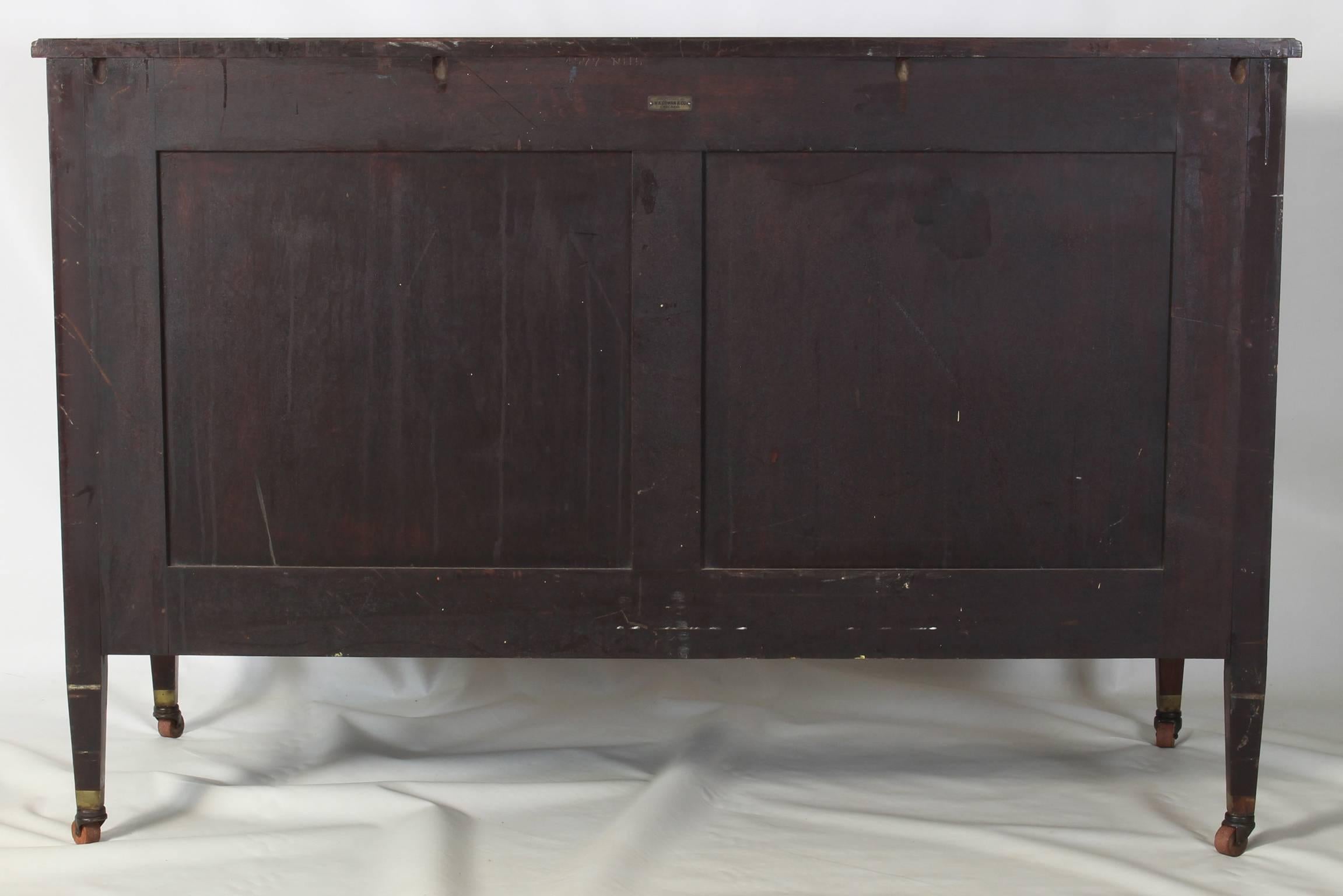 Early 20th Century Large Mahogany and Cane Chest of Drawers