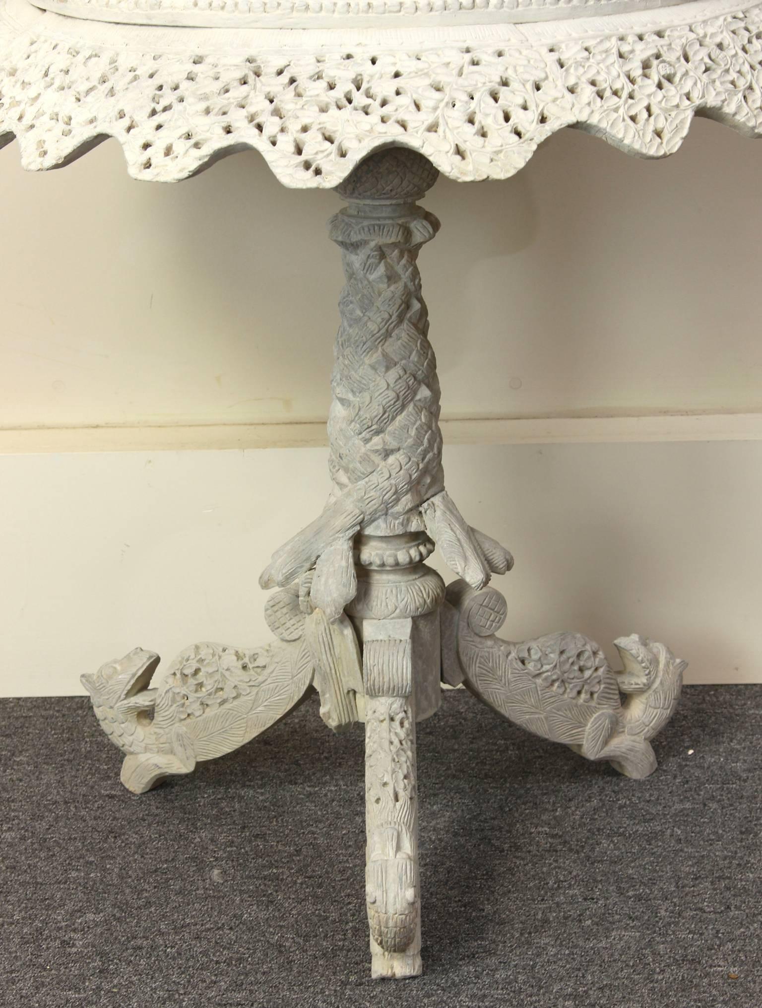 Late 19th Century Carved and Painted Anglo-Indian Side Table 3