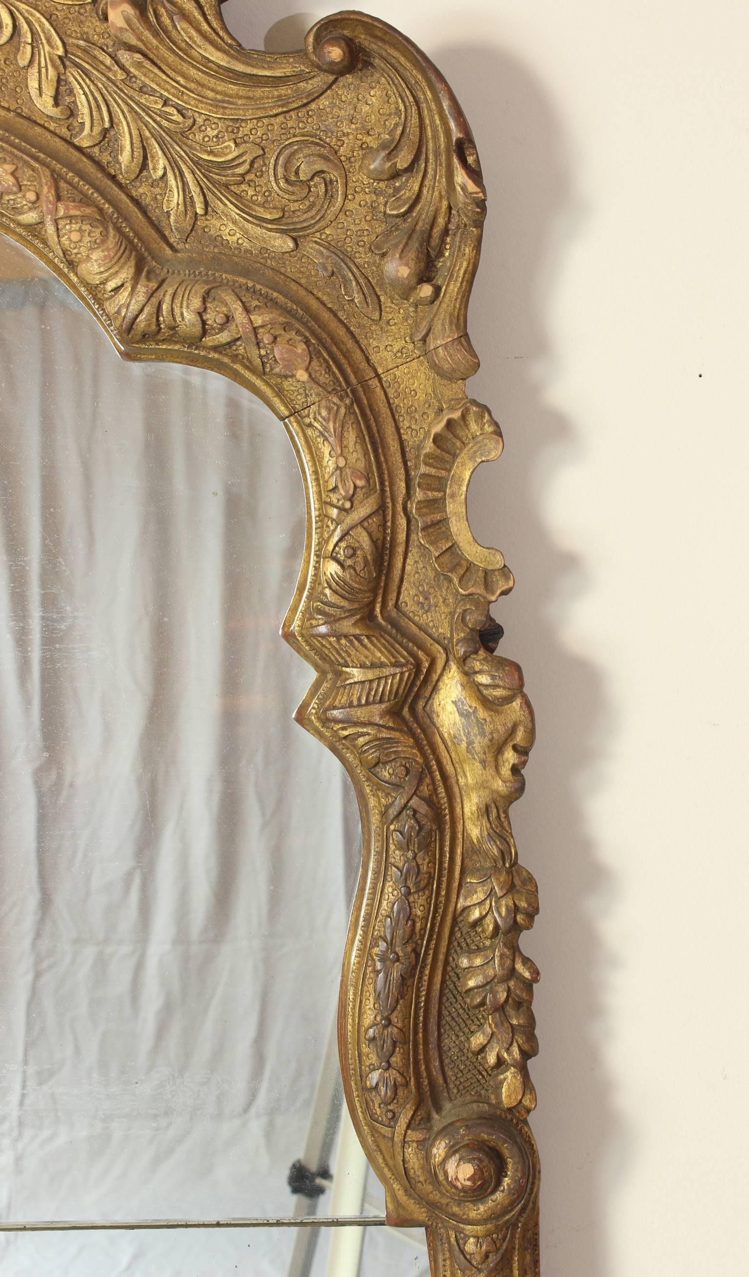 George II Style Carved Wood Pier Mirror 1