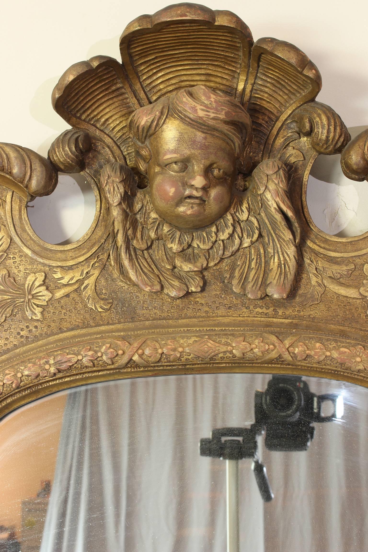 George II Style Carved Wood Pier Mirror In Good Condition In Kilmarnock, VA