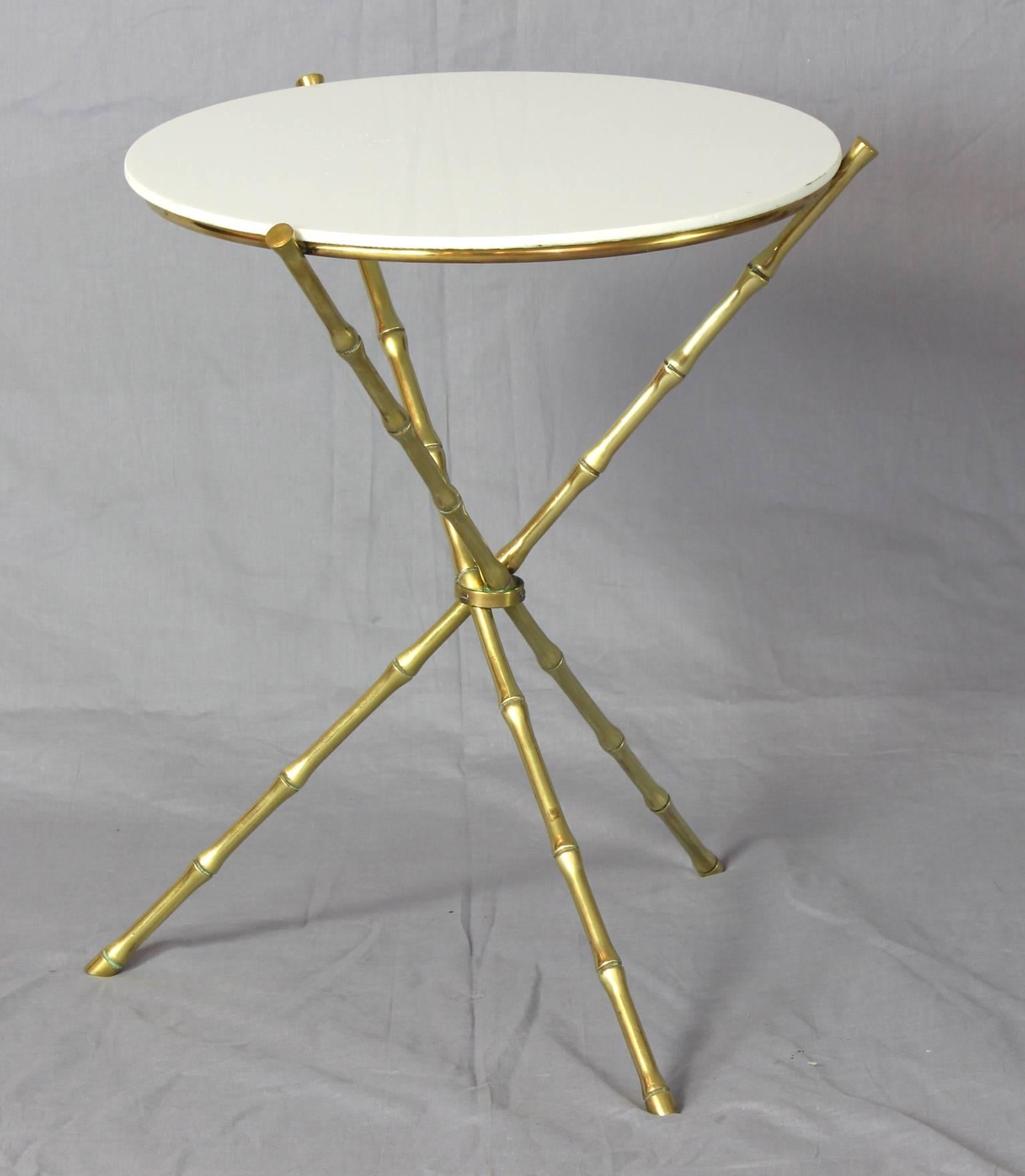 French Maison Bagues Faux Bamboo Side or Occasional Table