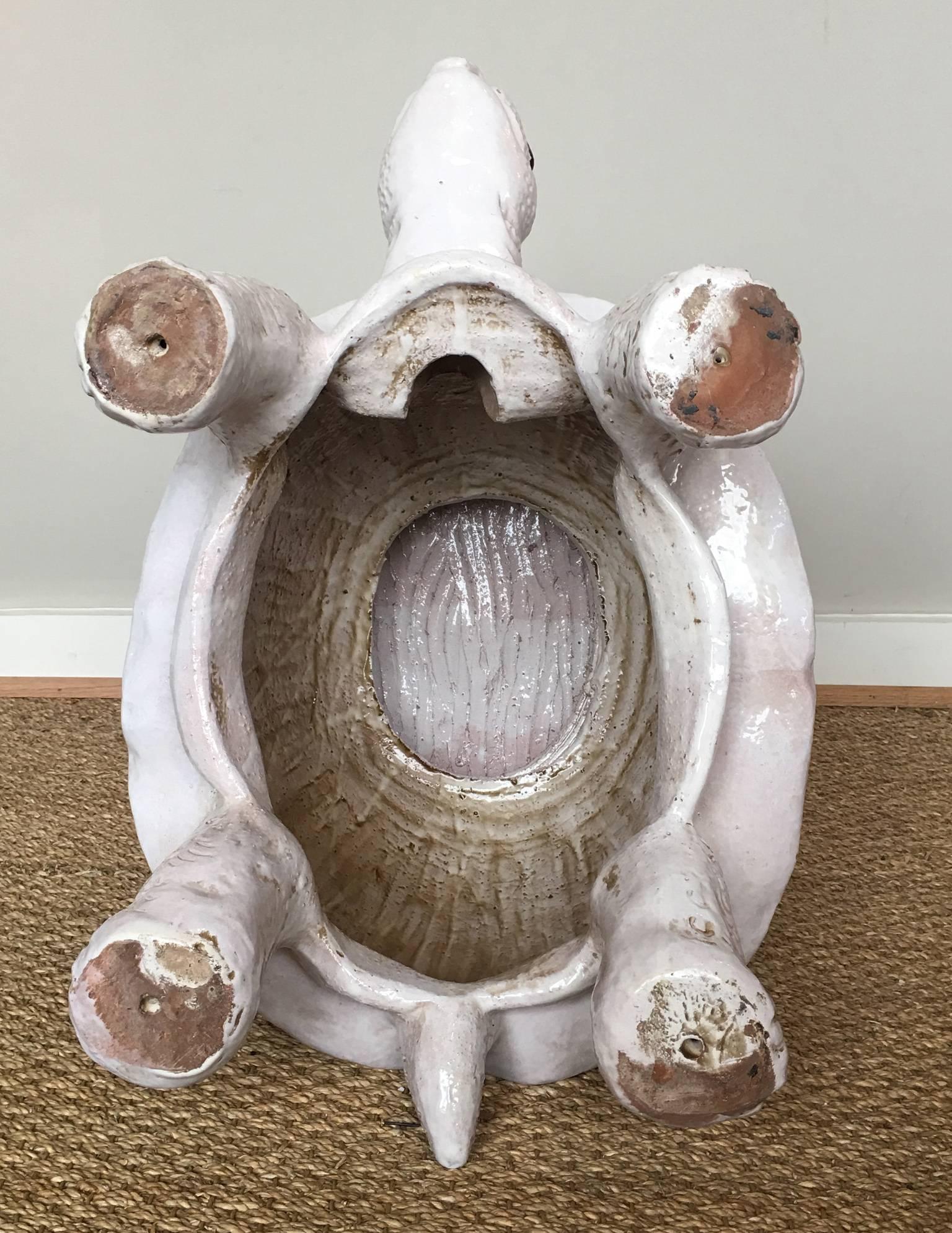 Whimsical Italian Glazed Ceramic Tortoise Garden Seat 5