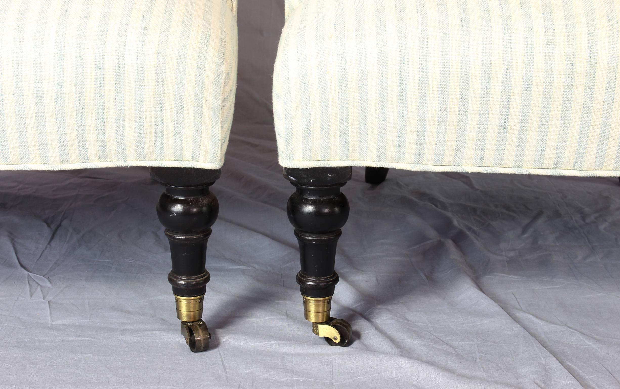 Pair of Edwardian Style Slipper Chairs 2