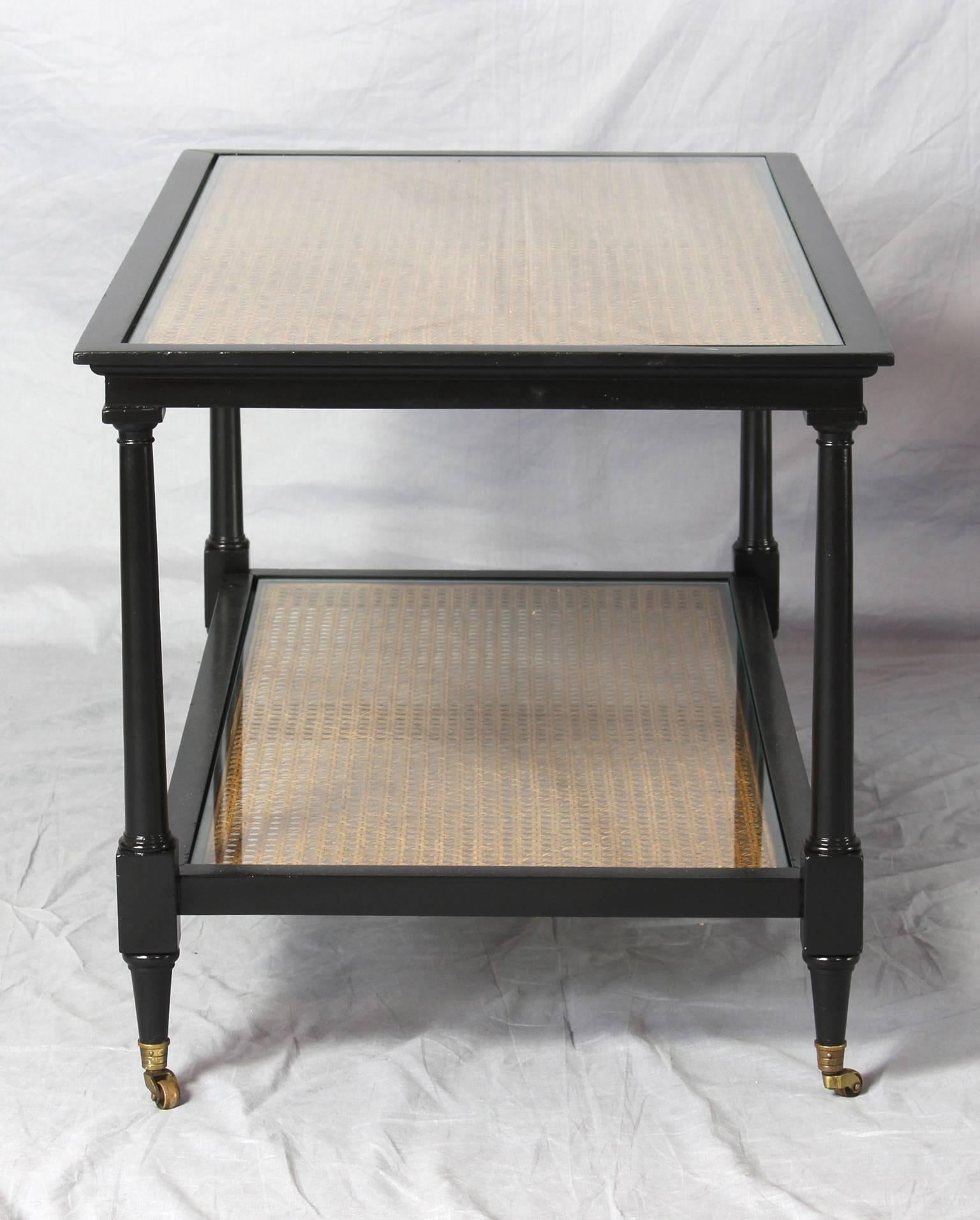 American Ebonised Two-Tier Cocktail Table