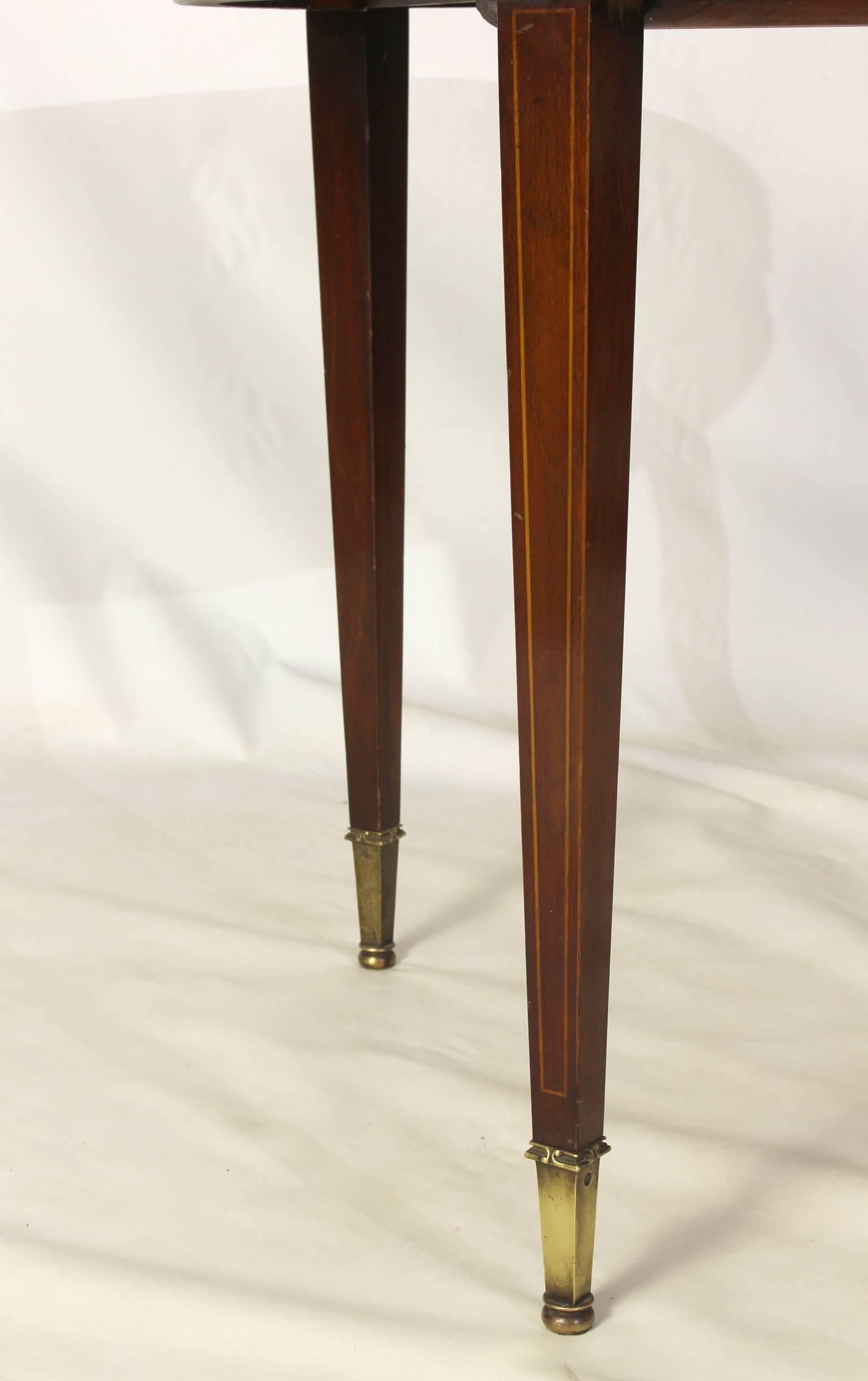 Regency Style Leather Top Drum Table 5