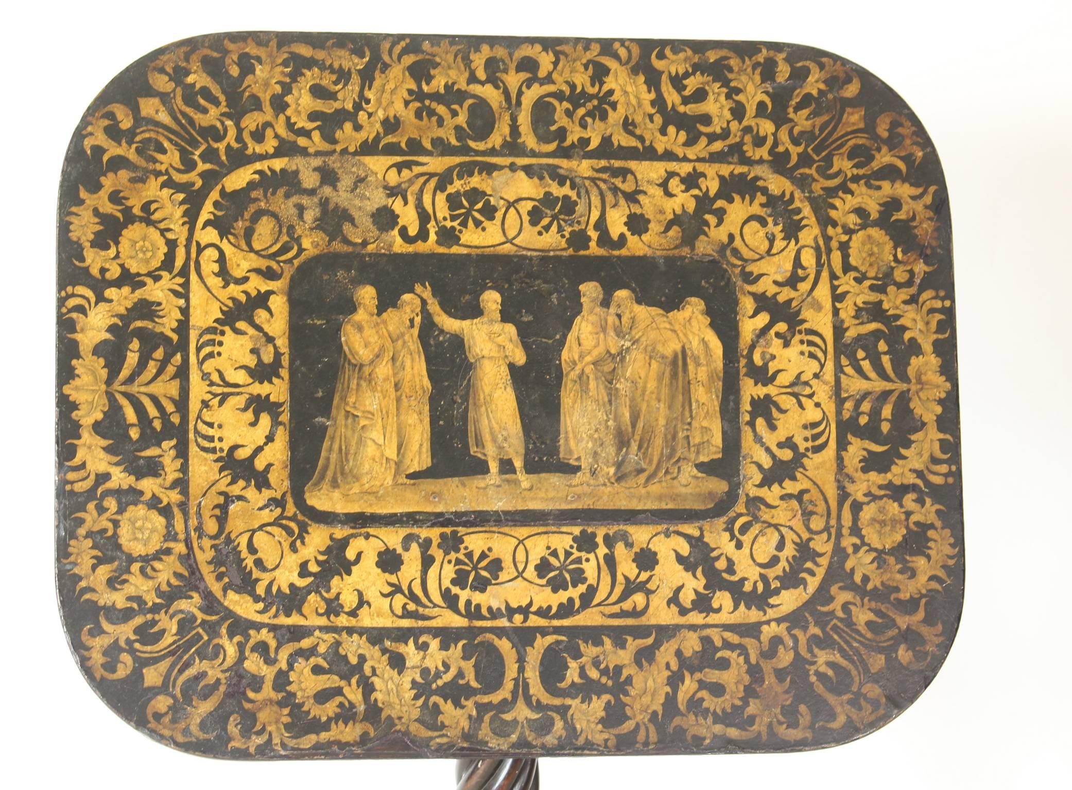 Regency Penwork Pedestal Base Table 2