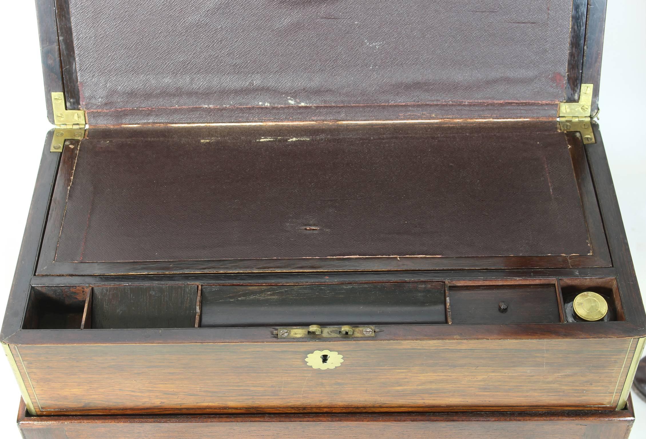 19th Century English Writing Box on Stand Side Table For Sale 3