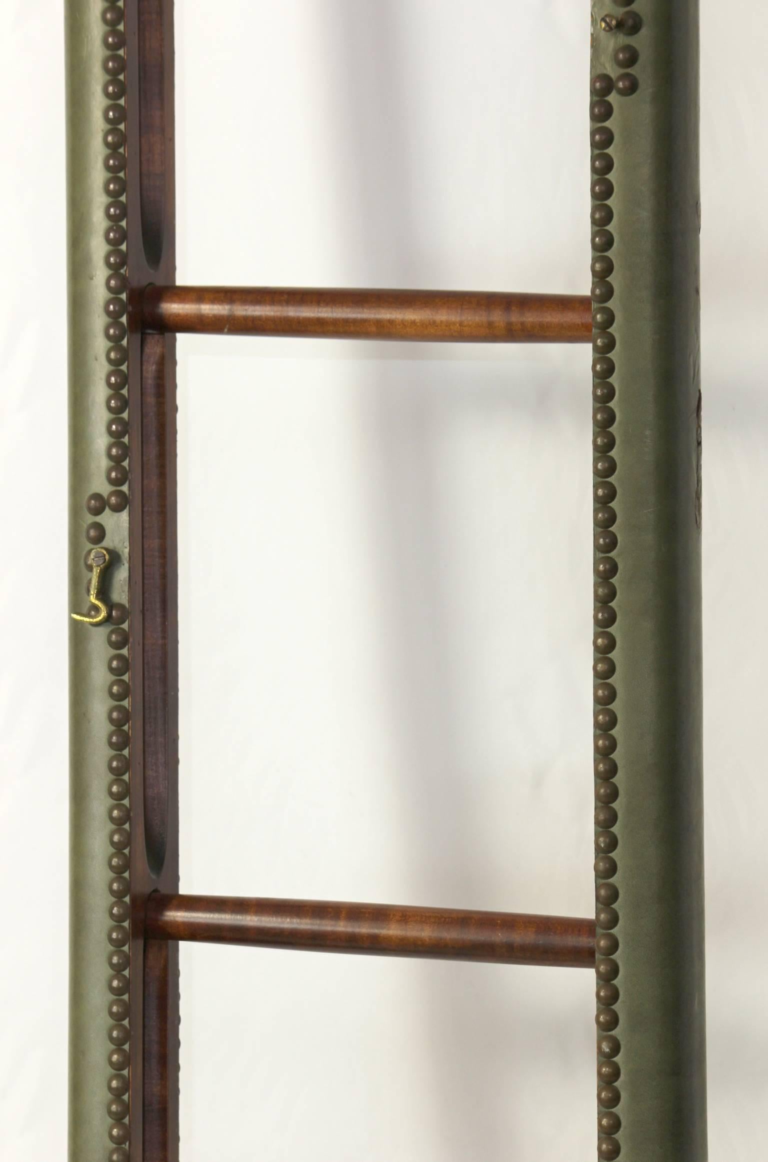 English Leather Clad Library or Pole Ladder 1