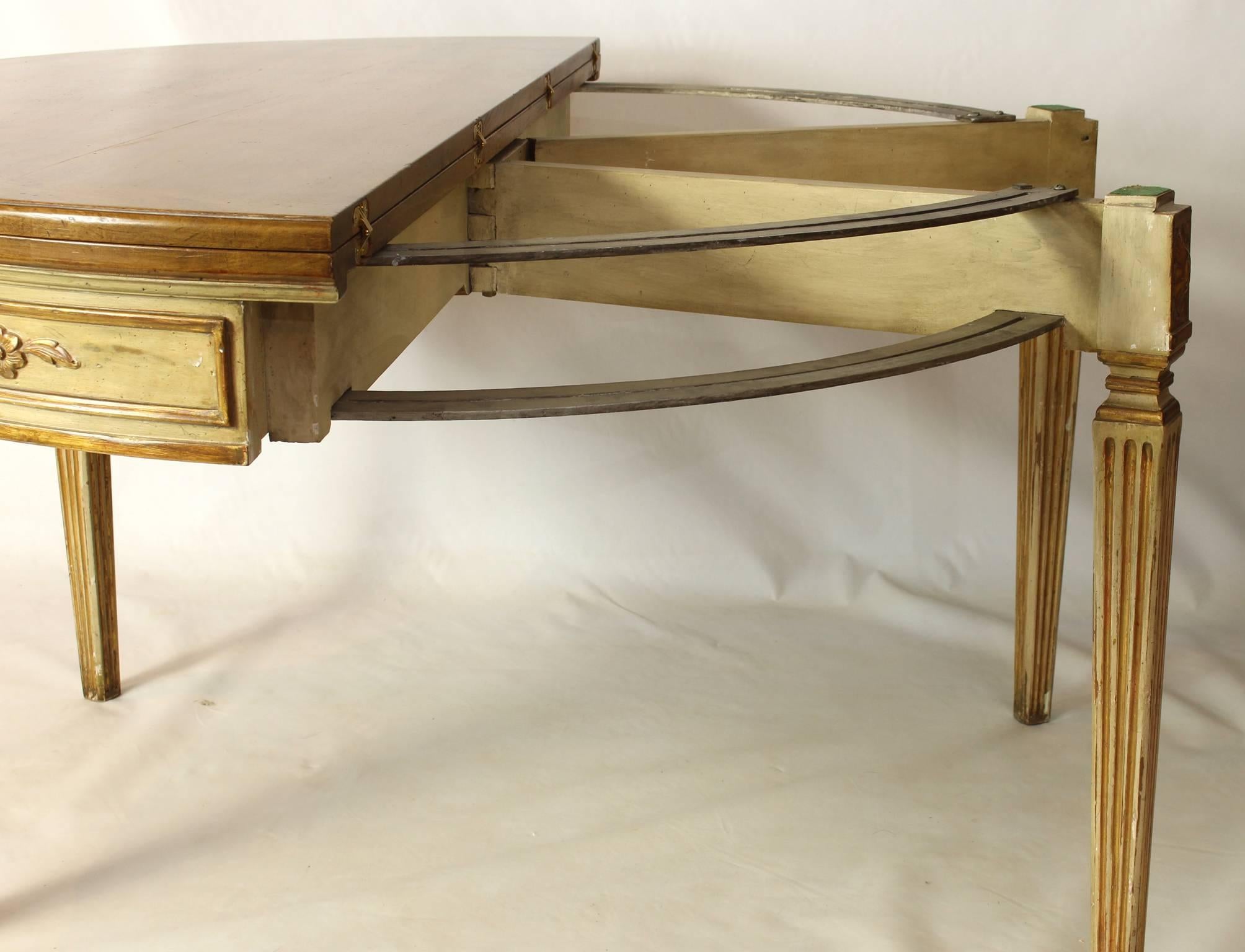 Custom-Made Neoclassical Style Demilune Fold-Over Console Table 2