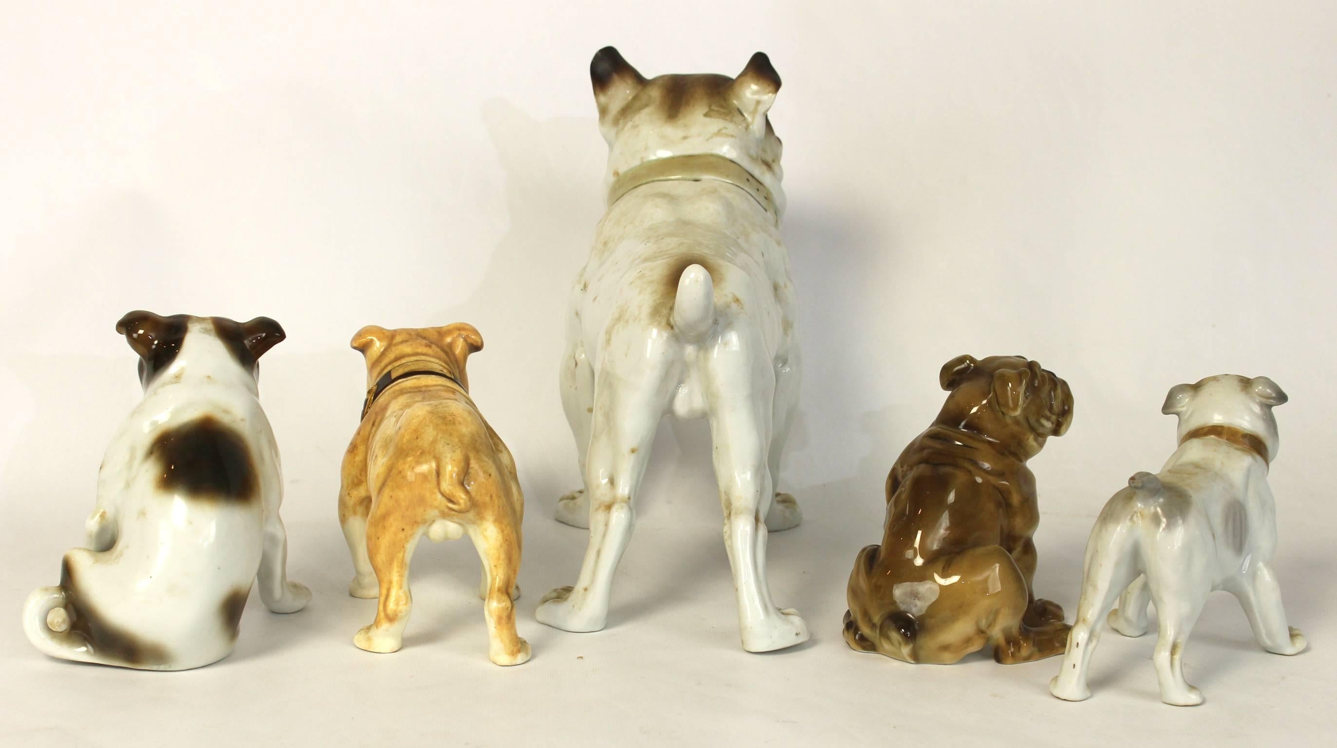 Collection of Porcelain Bulldogs In Excellent Condition In Kilmarnock, VA