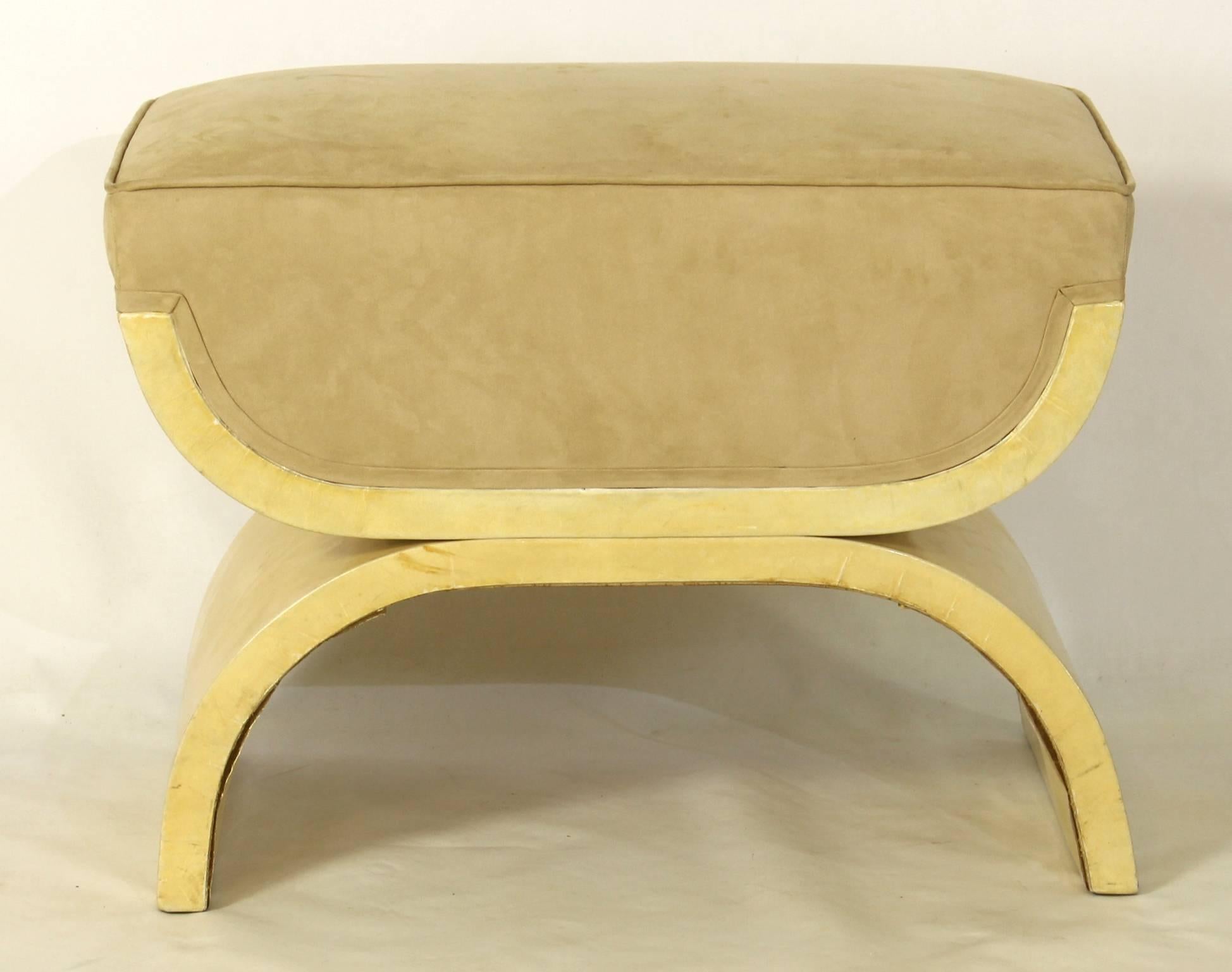 Art Deco Karl Springer Inspired Goatskin Stool