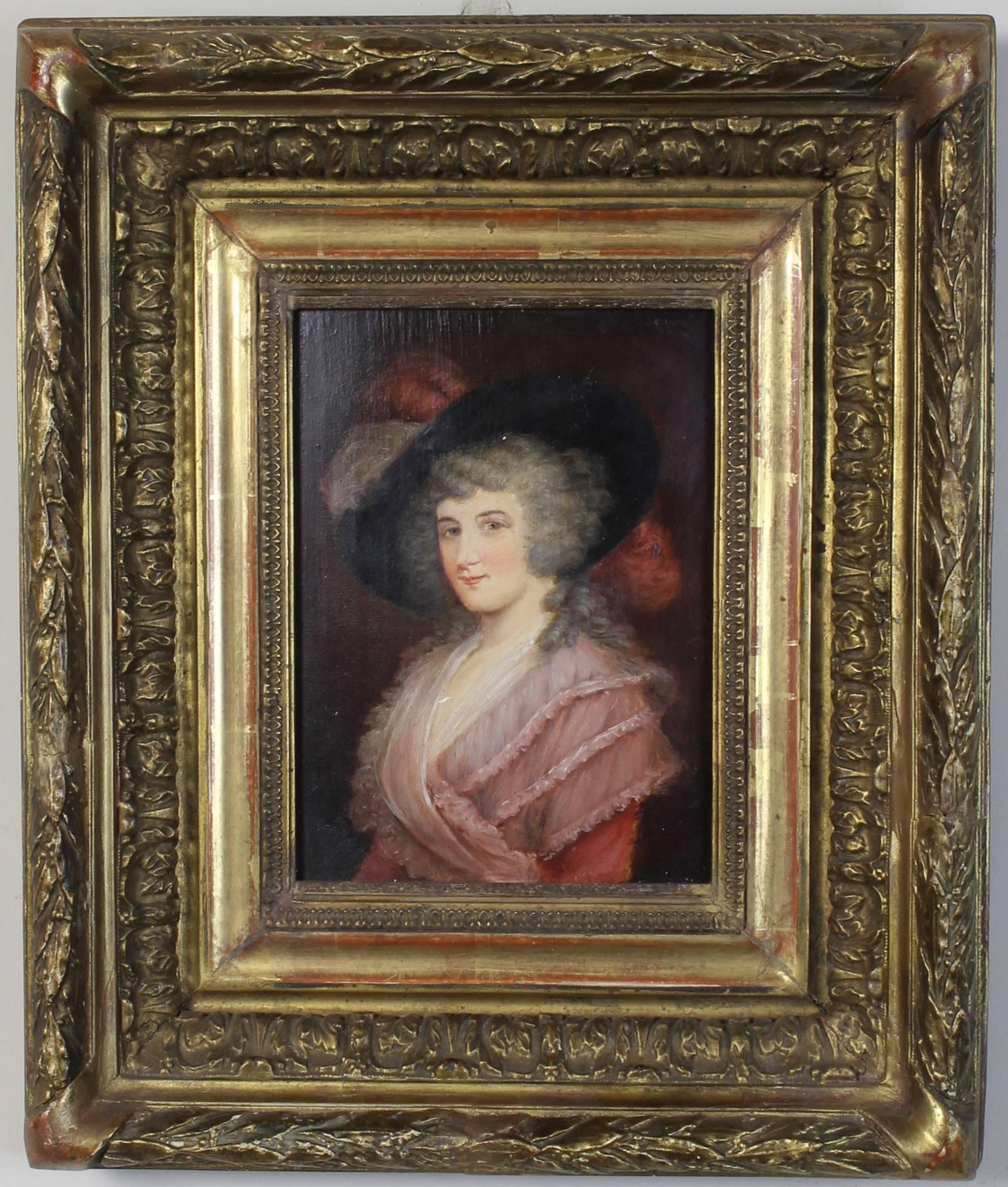 Early 19th Century English Portrait on Board In Excellent Condition For Sale In Kilmarnock, VA