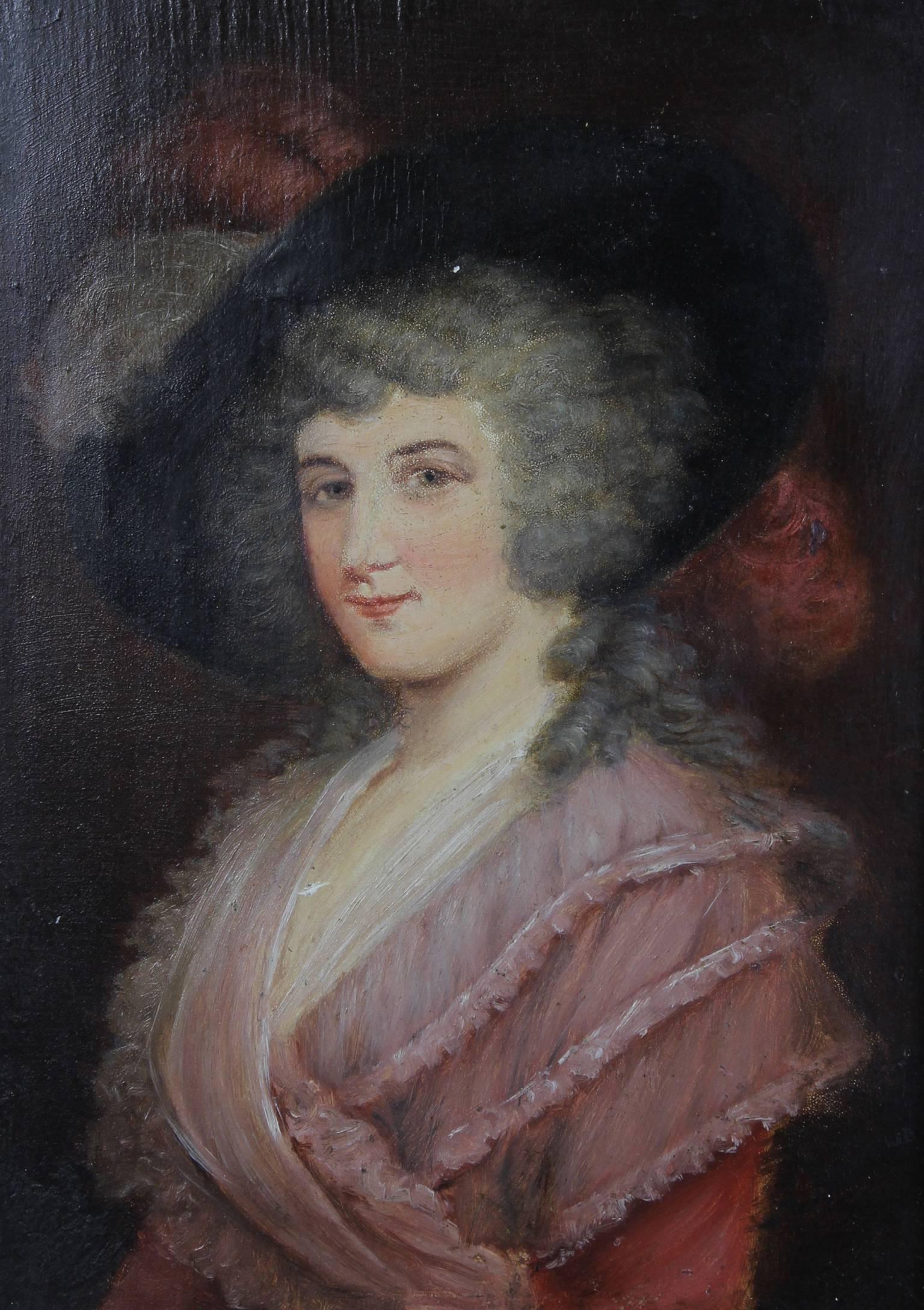 Early 19th Century English Portrait on Board For Sale 2