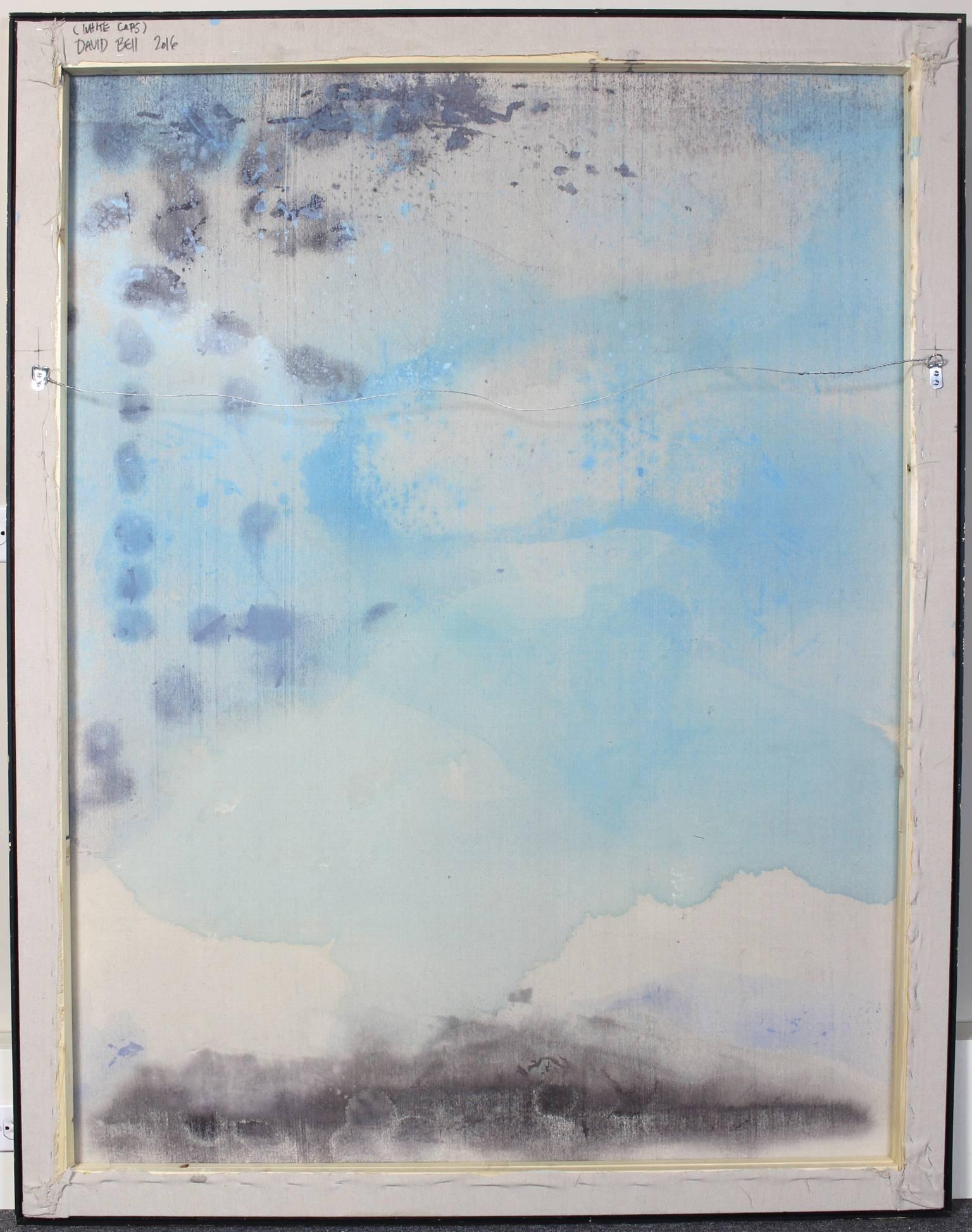 Very Large Abstract Painting in Soft Blues and Greens In Excellent Condition In Kilmarnock, VA