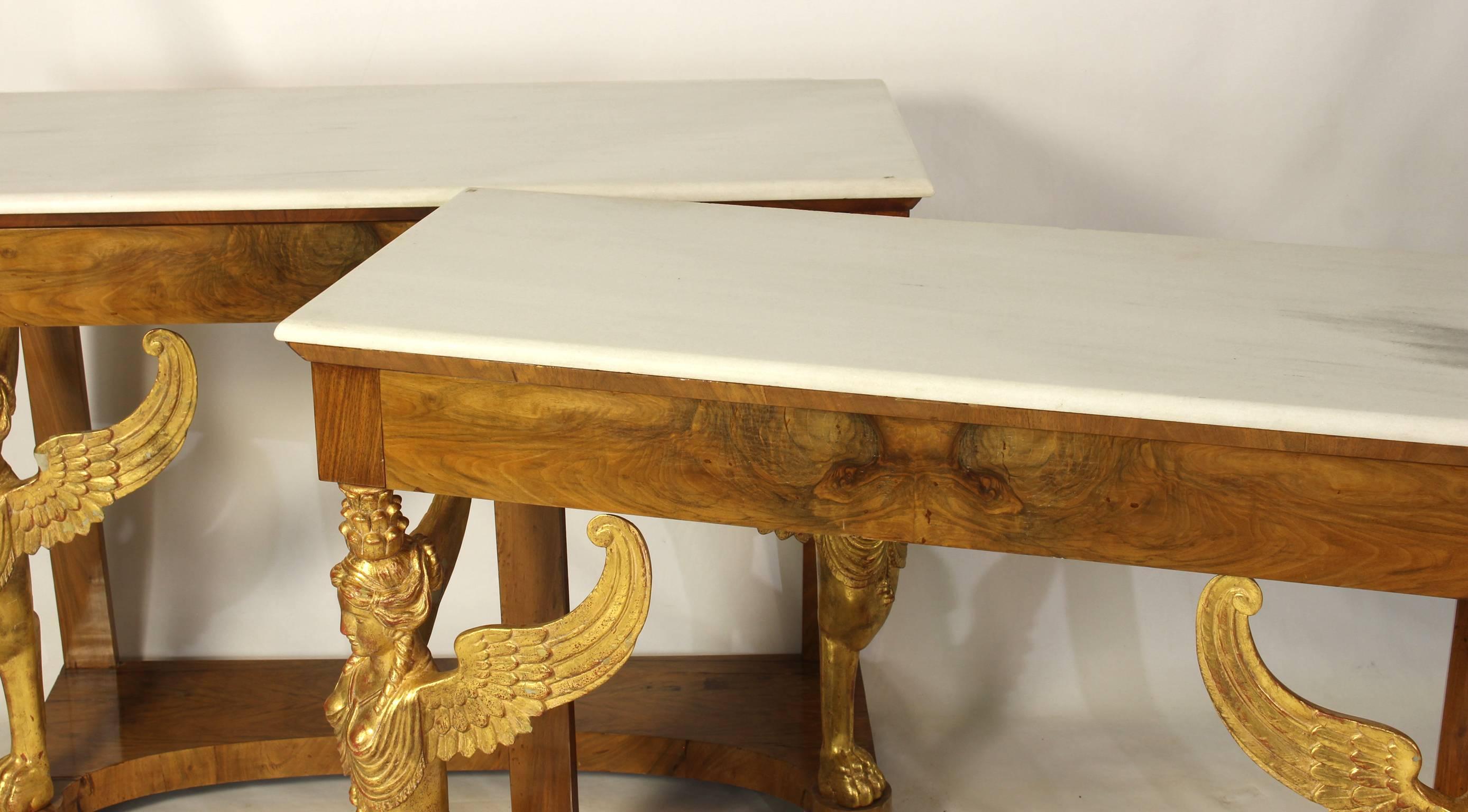 Pair of 19th Century Italian Neoclassical Console Tables 2