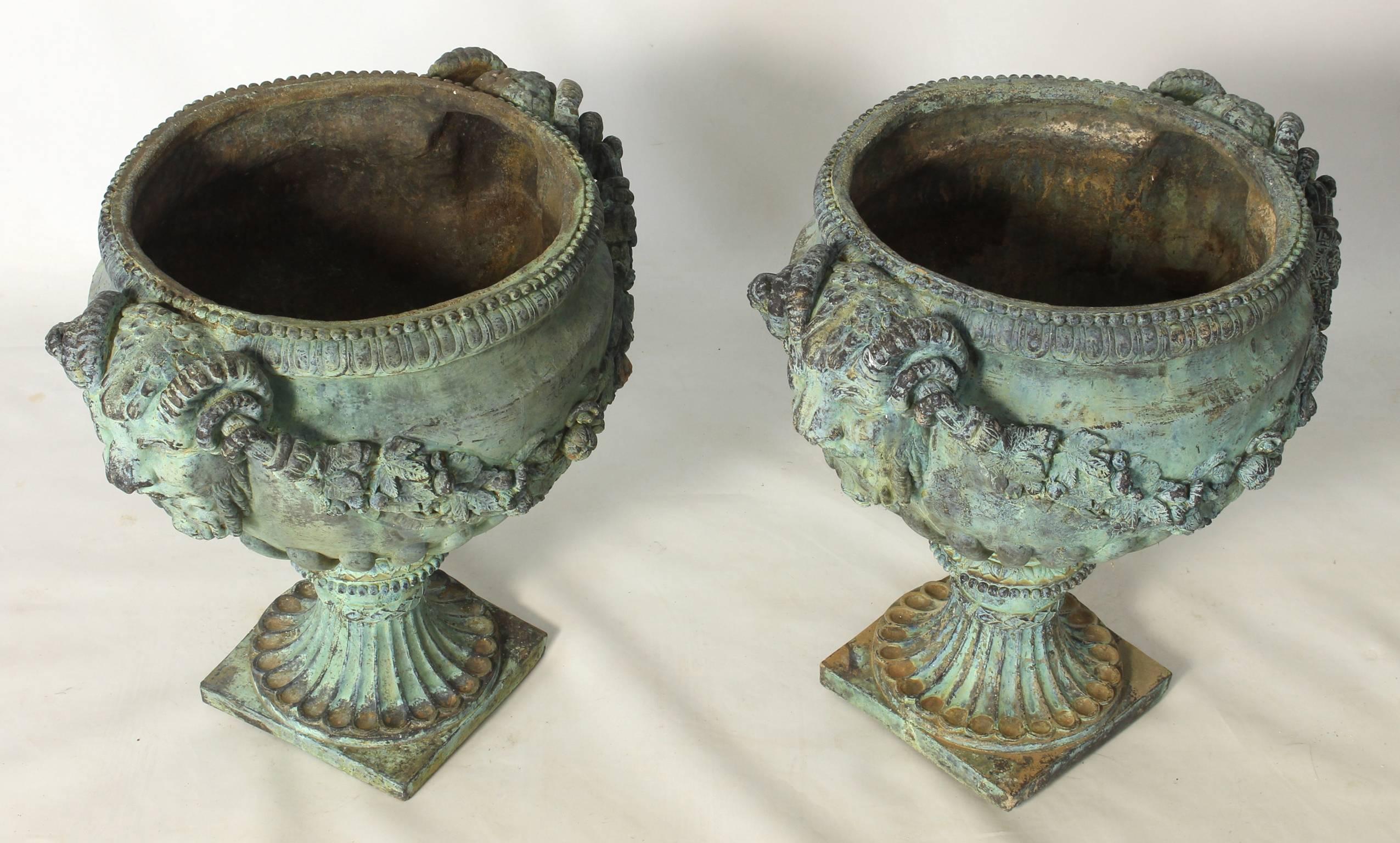 Classical Roman Pair of Classically Inspired Urns For Sale