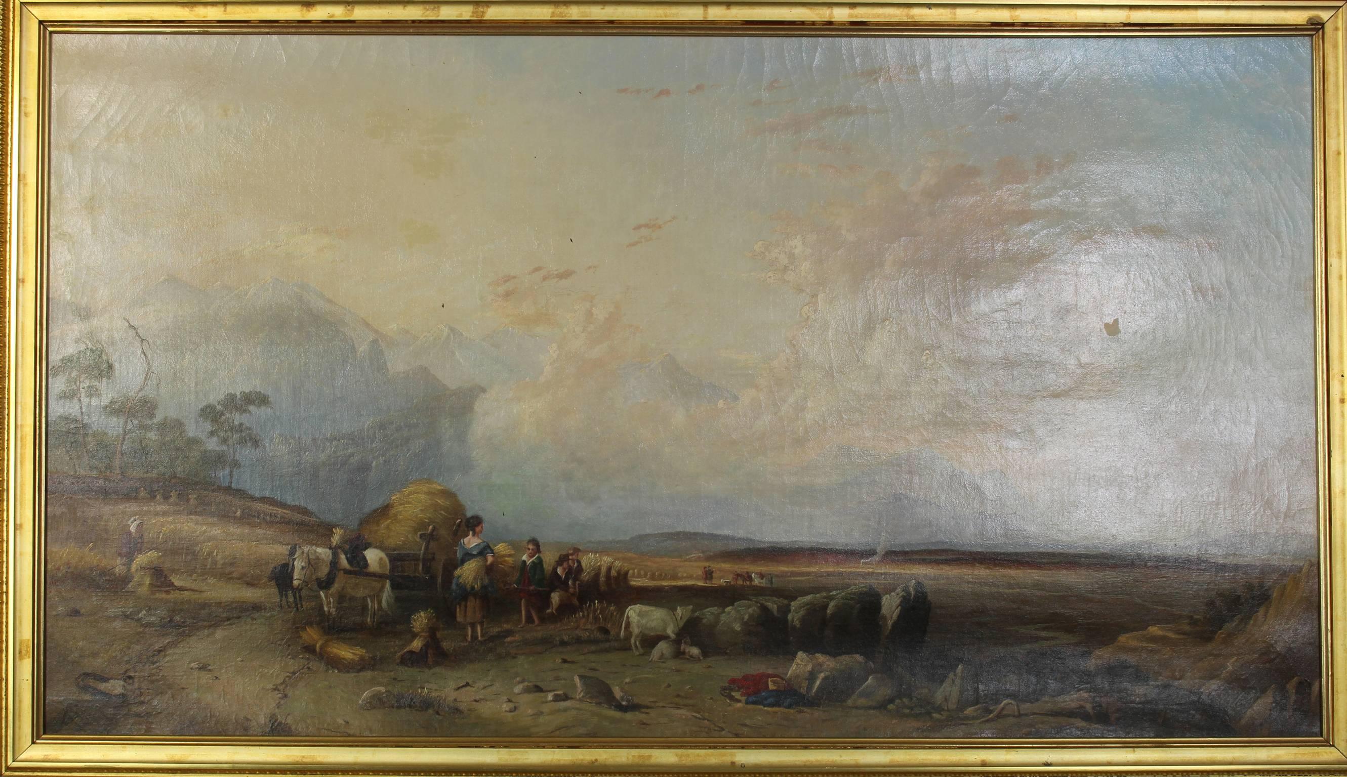 19th Century English Oil on Canvas Landscape Painting In Excellent Condition In Kilmarnock, VA