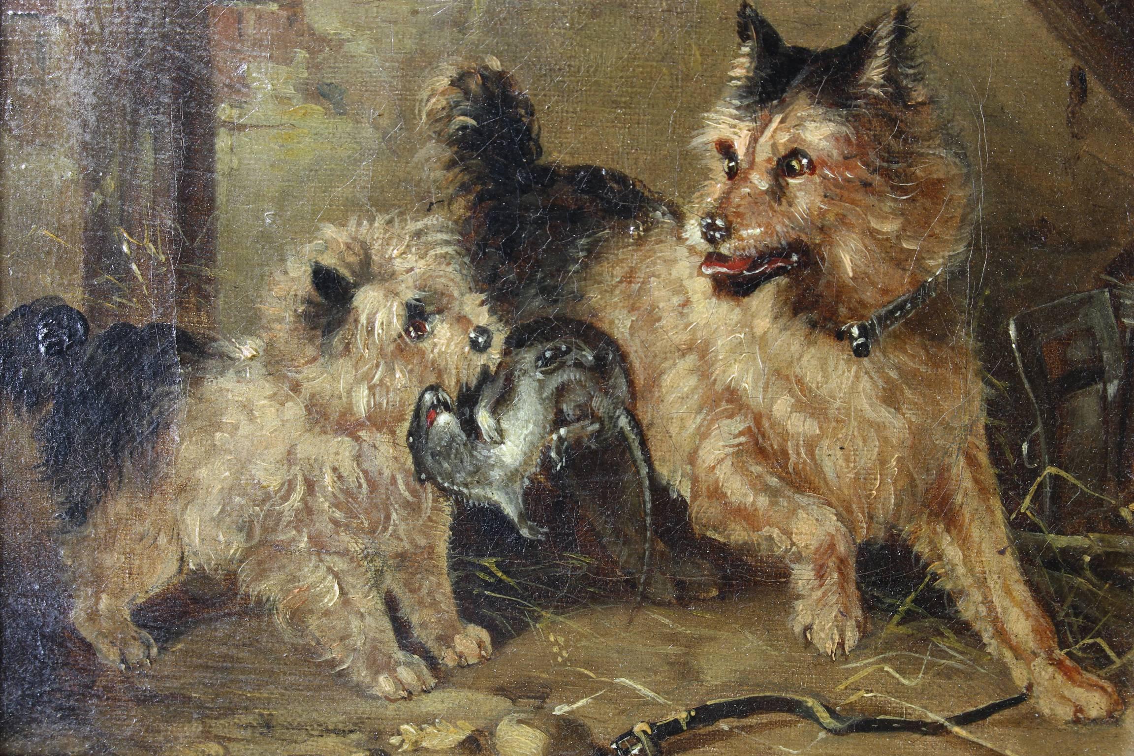 Great Britain (UK)  19th Century Oil on Canvas Dog Painting