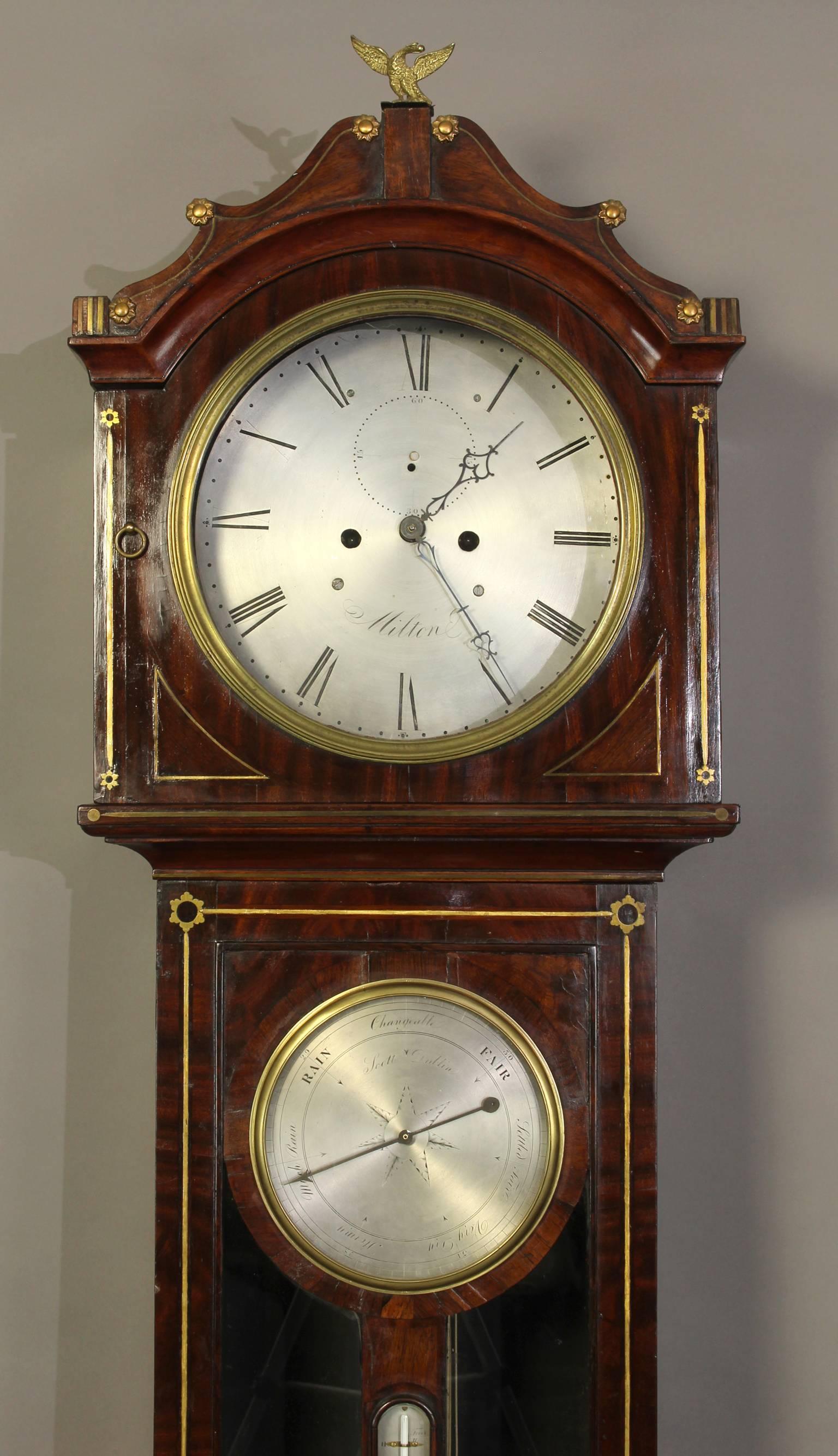 19th Century Irish Regency Eight Day Tall Case Clock