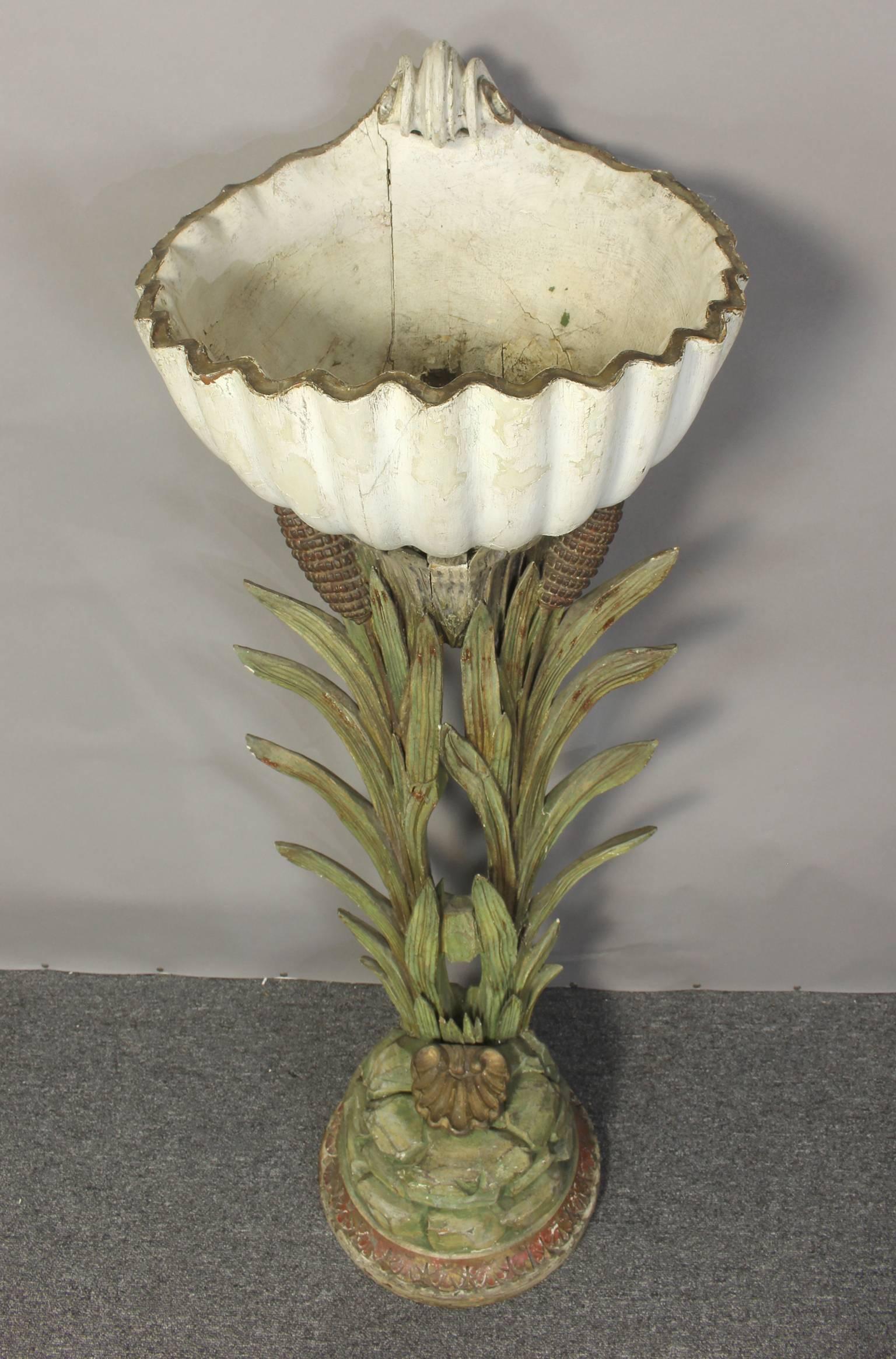 18th Century Italian Carved Wood Baptismal Font For Sale 4
