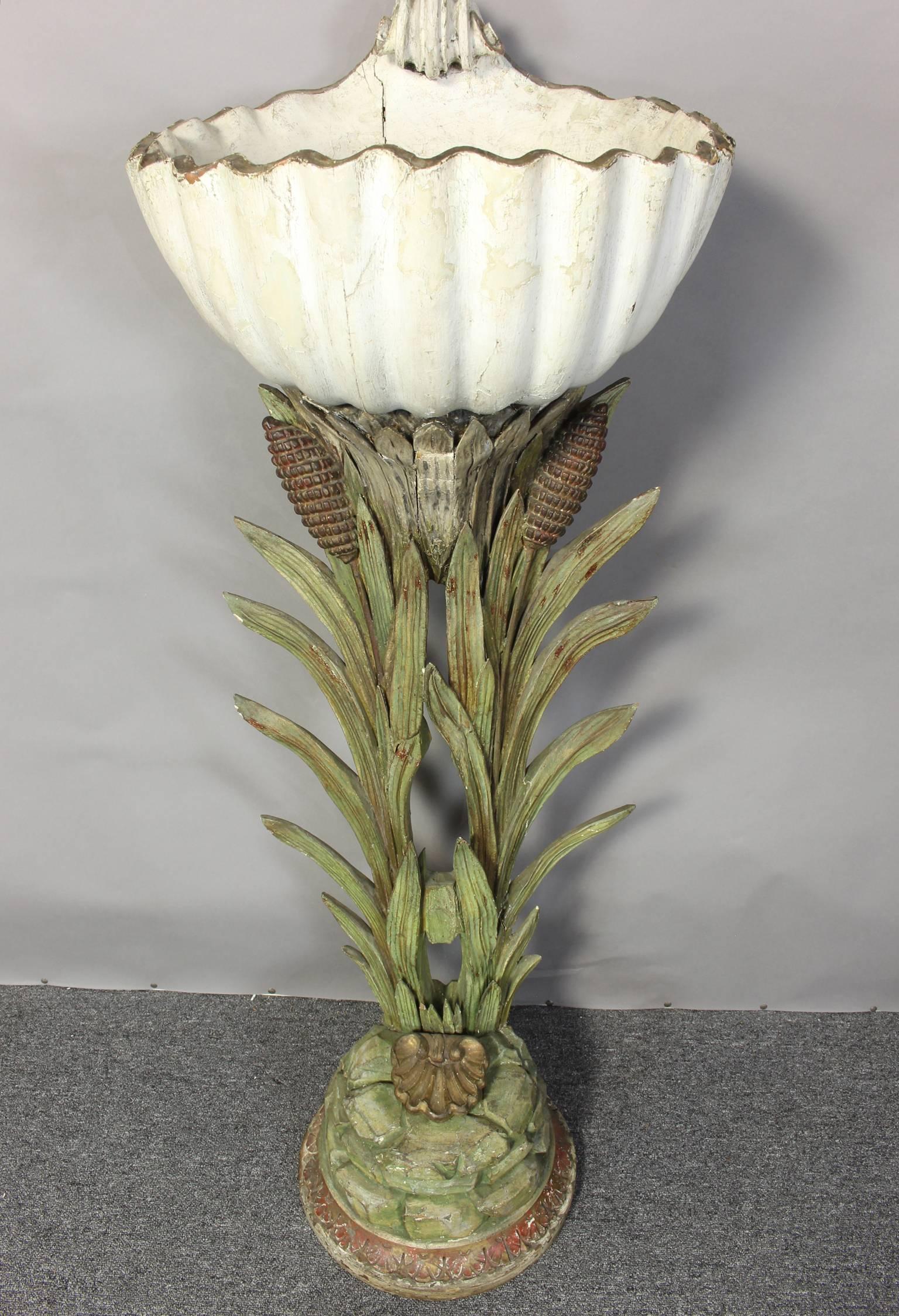 18th Century Italian Carved Wood Baptismal Font For Sale 3