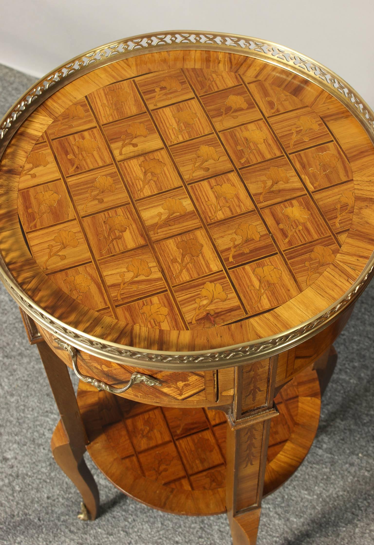 Pair of French Marquetry Side Tables 2