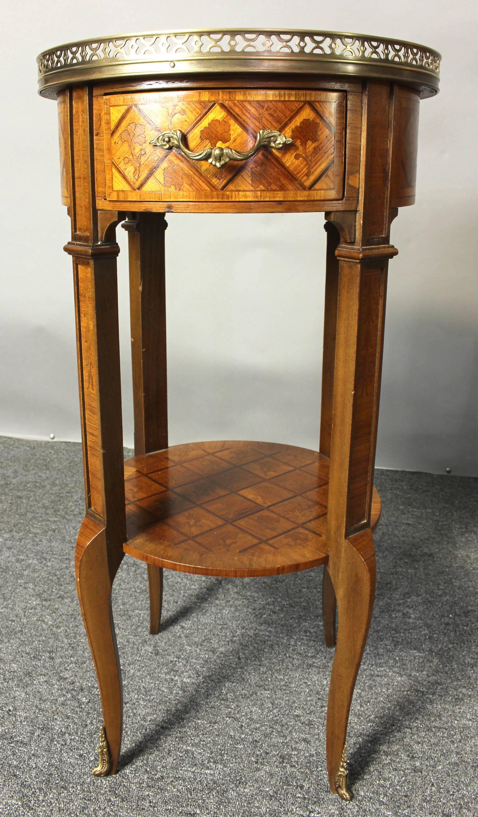 Pair of French Marquetry Side Tables 4