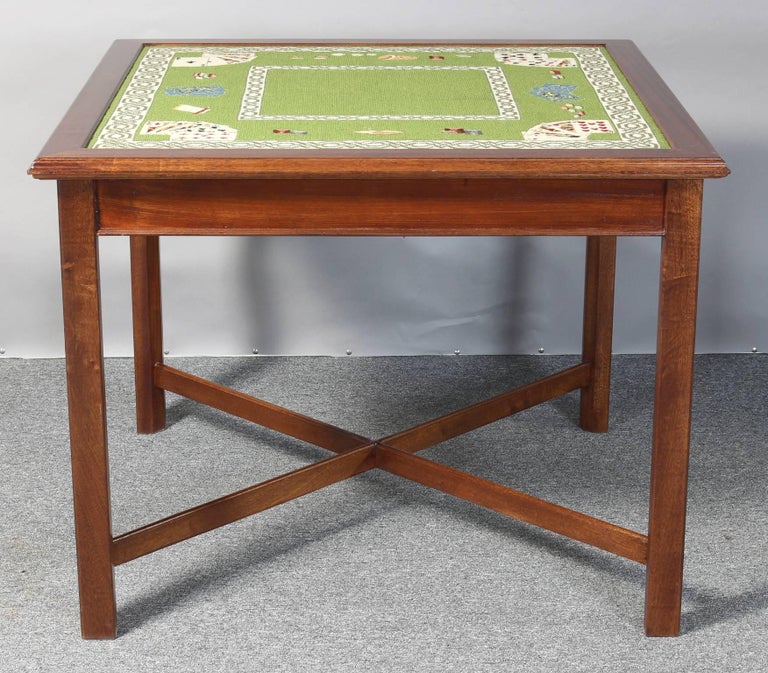 Needlepoint Top Card Table at 1stDibs