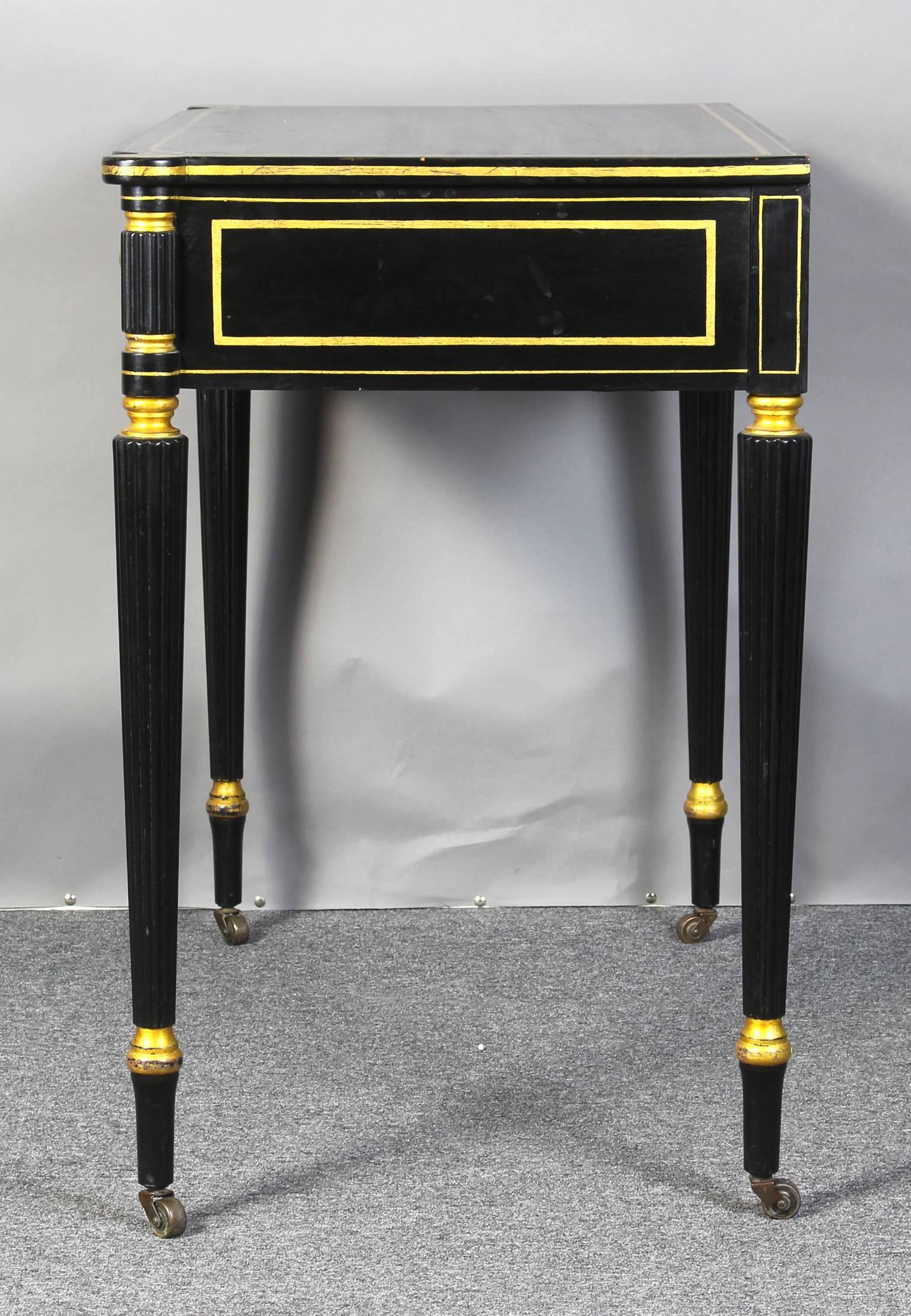 Unknown Ebonized and Gilt Decorated Regency Style Console Table For Sale