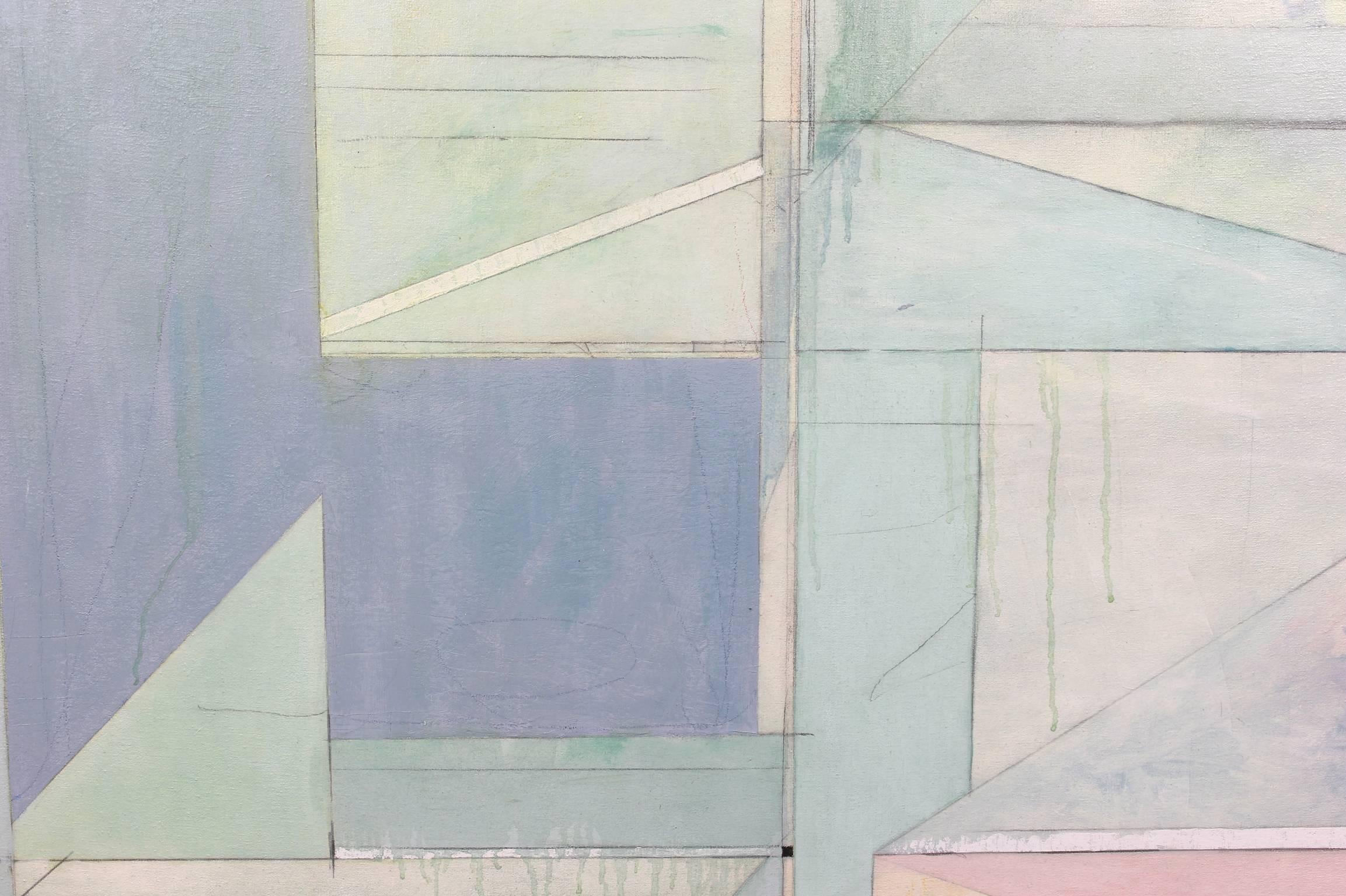 Large Abstract in the Style of Richard Diebenkorn In Excellent Condition In Kilmarnock, VA