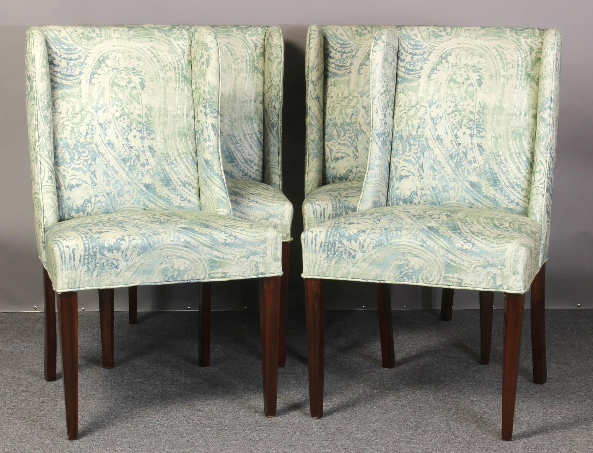 American Set of Four Upholstered Dining Chairs For Sale