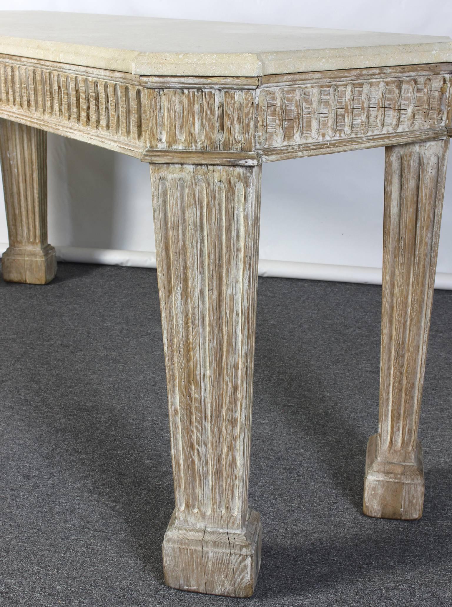 Large Limed Oak Console Table For Sale 2