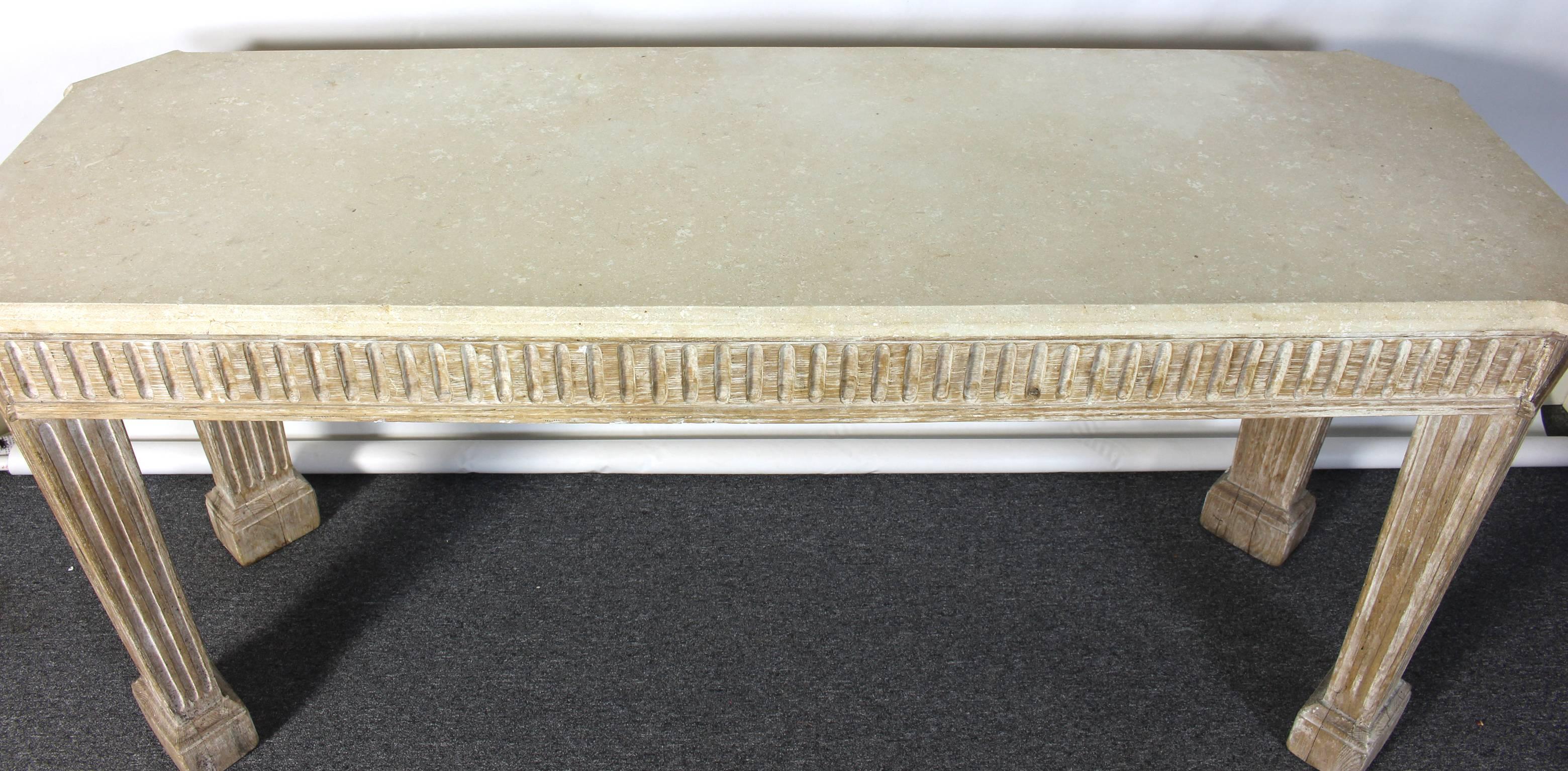 Large Limed Oak Console Table In Excellent Condition For Sale In Kilmarnock, VA