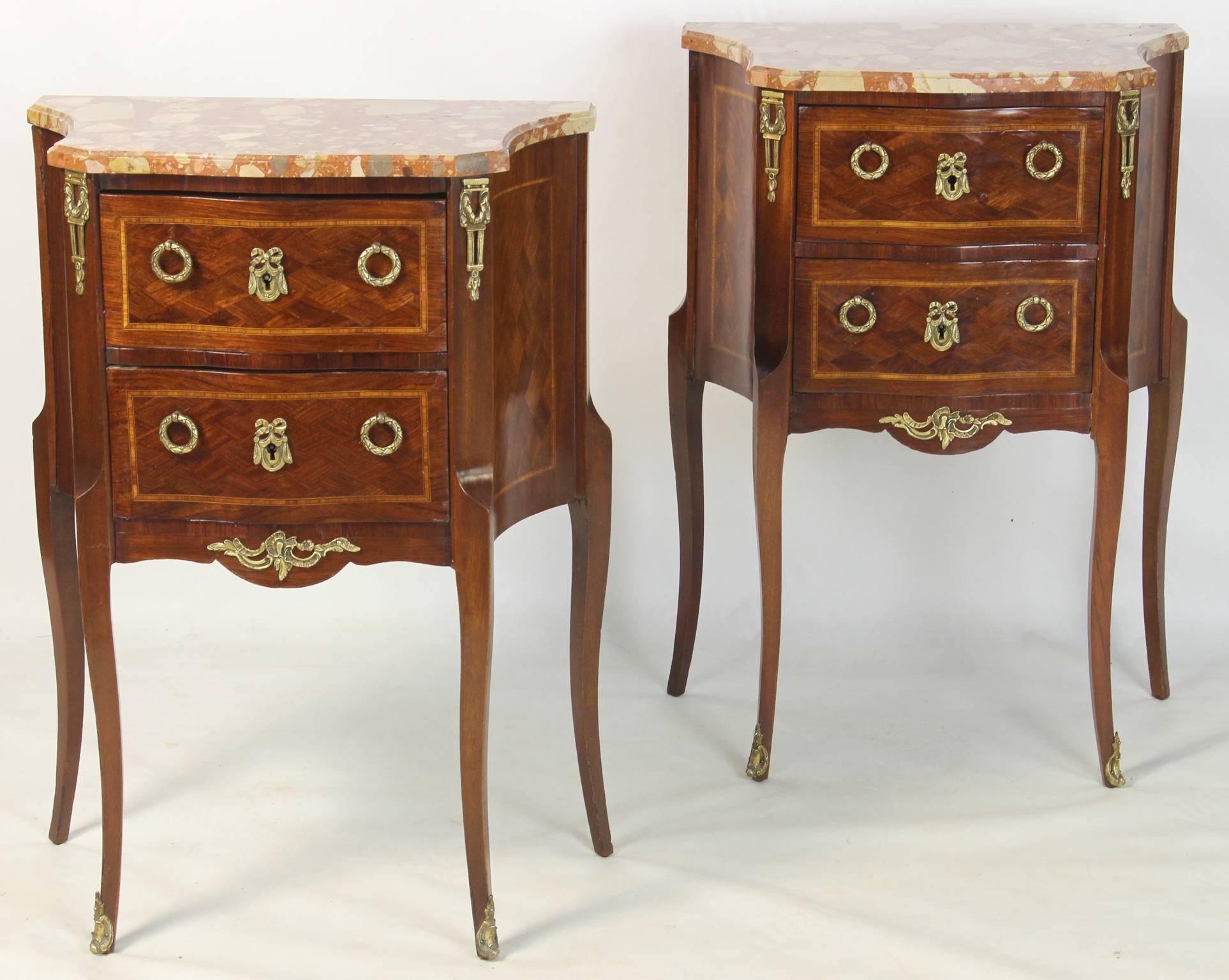 Mid-20th Century Pair of French Bedside Tables