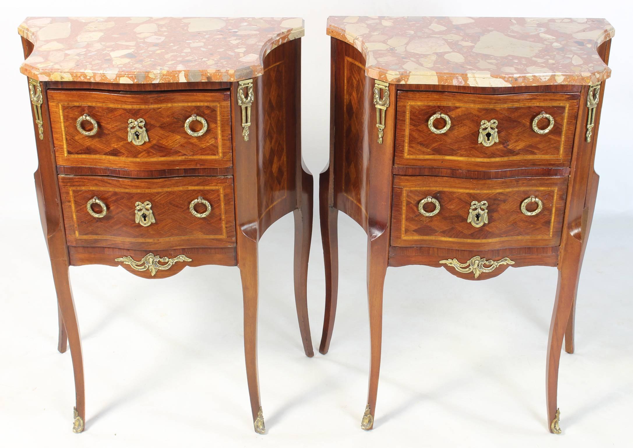 Louis XVI Pair of French Bedside Tables