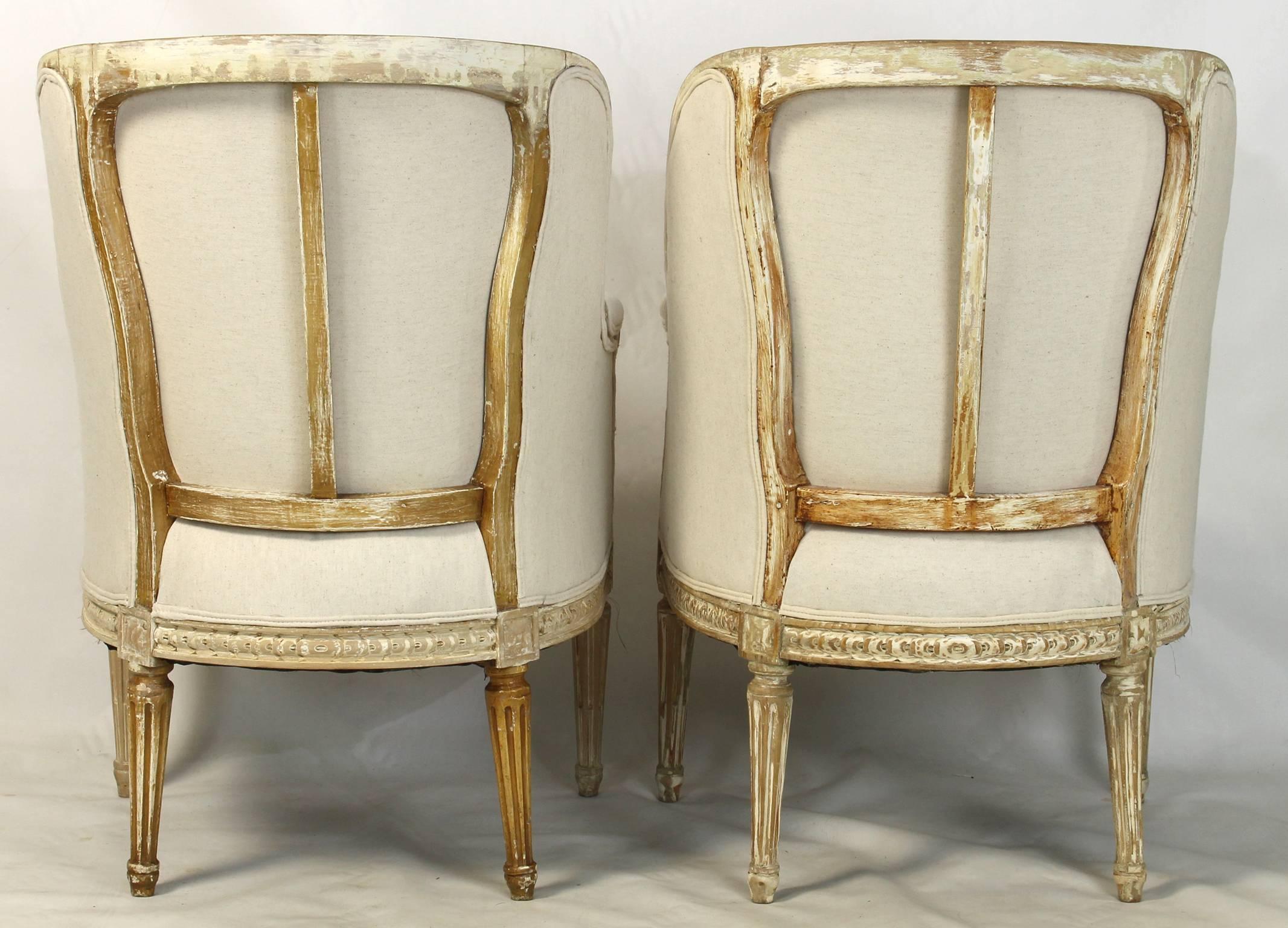 Pair of 19th Century French Bergeres or Armchairs For Sale 1