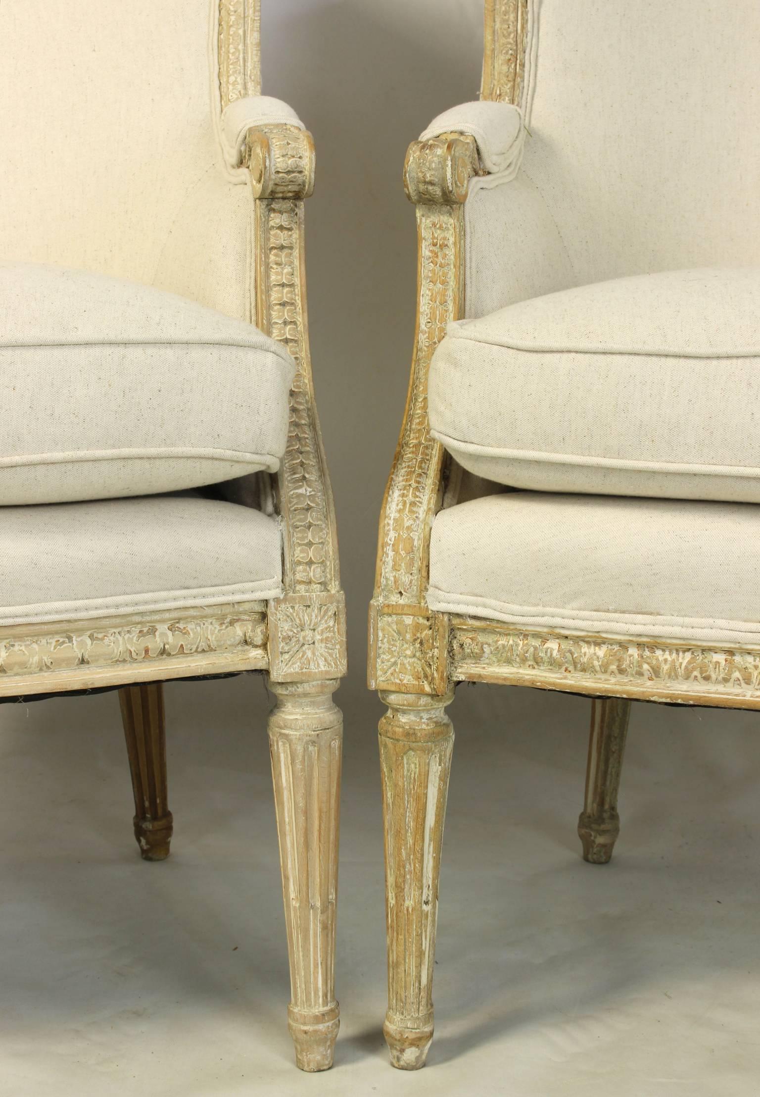 Pair of 19th Century French Bergeres or Armchairs For Sale 4