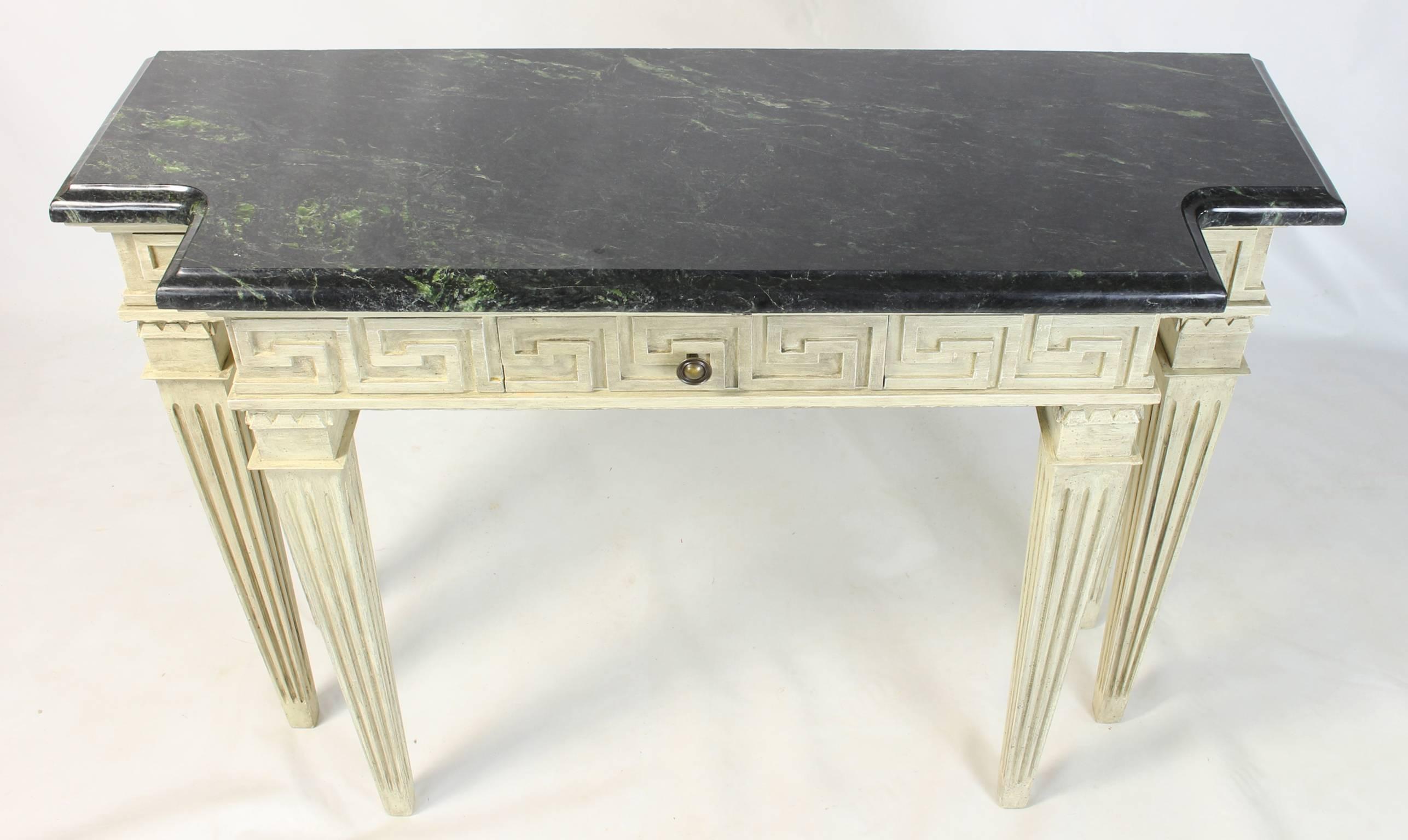 Late 20th Century Painted Marble Top Console Table