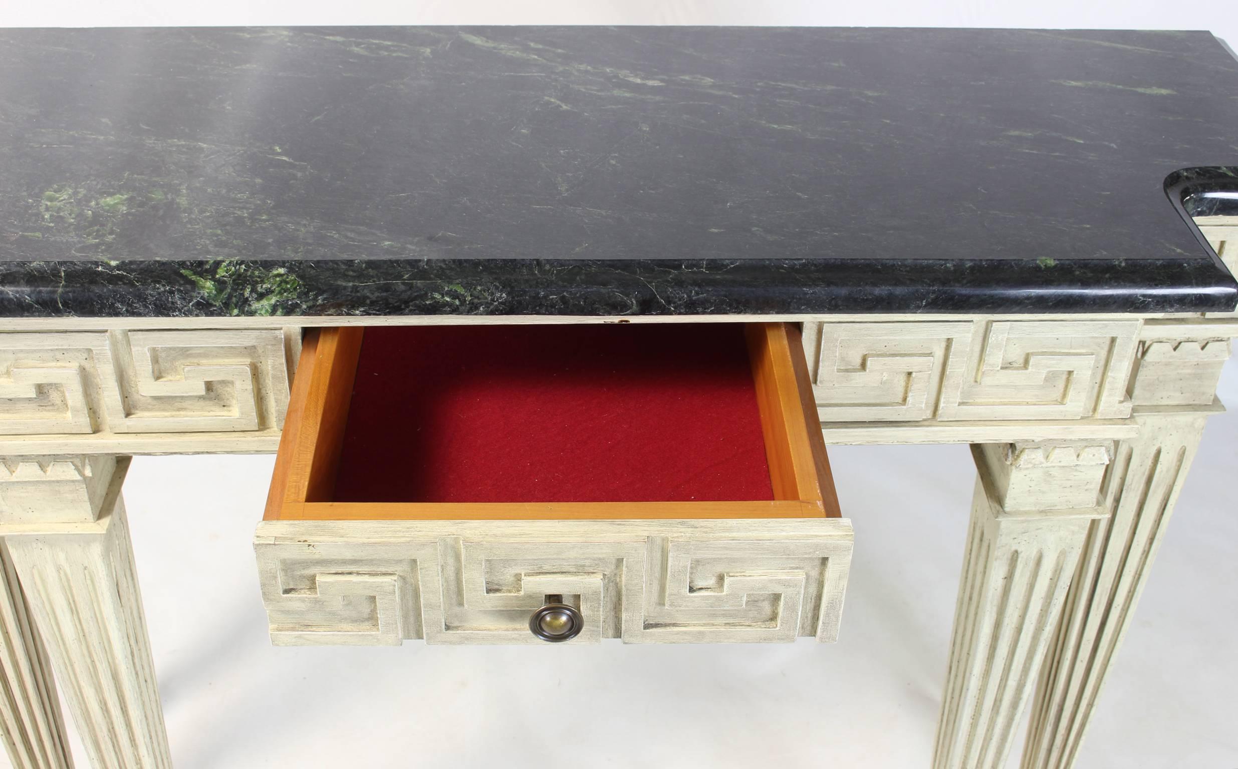 Painted Marble Top Console Table 2