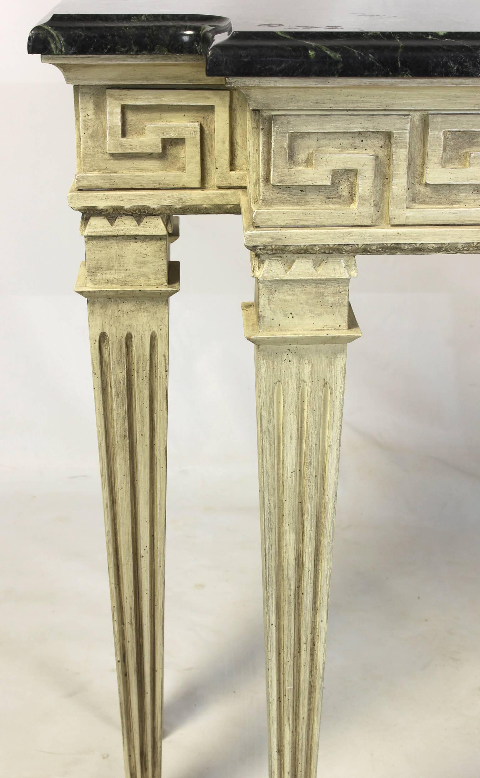 Painted Marble Top Console Table 3