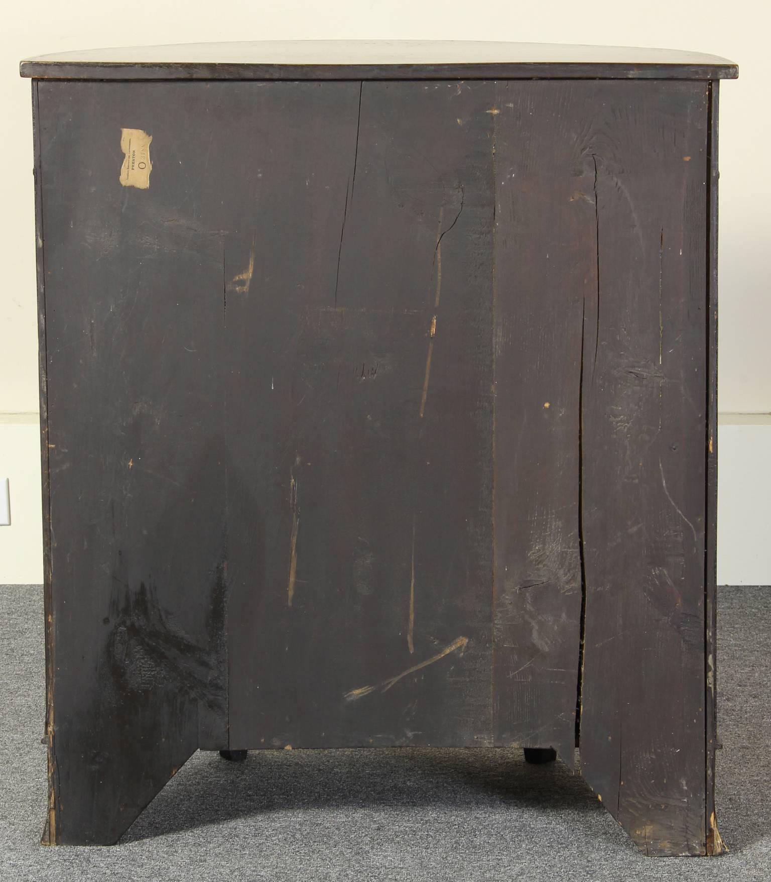 Late 19th Century Sheraton Style Demi-Lune Silver Cabinet For Sale 1