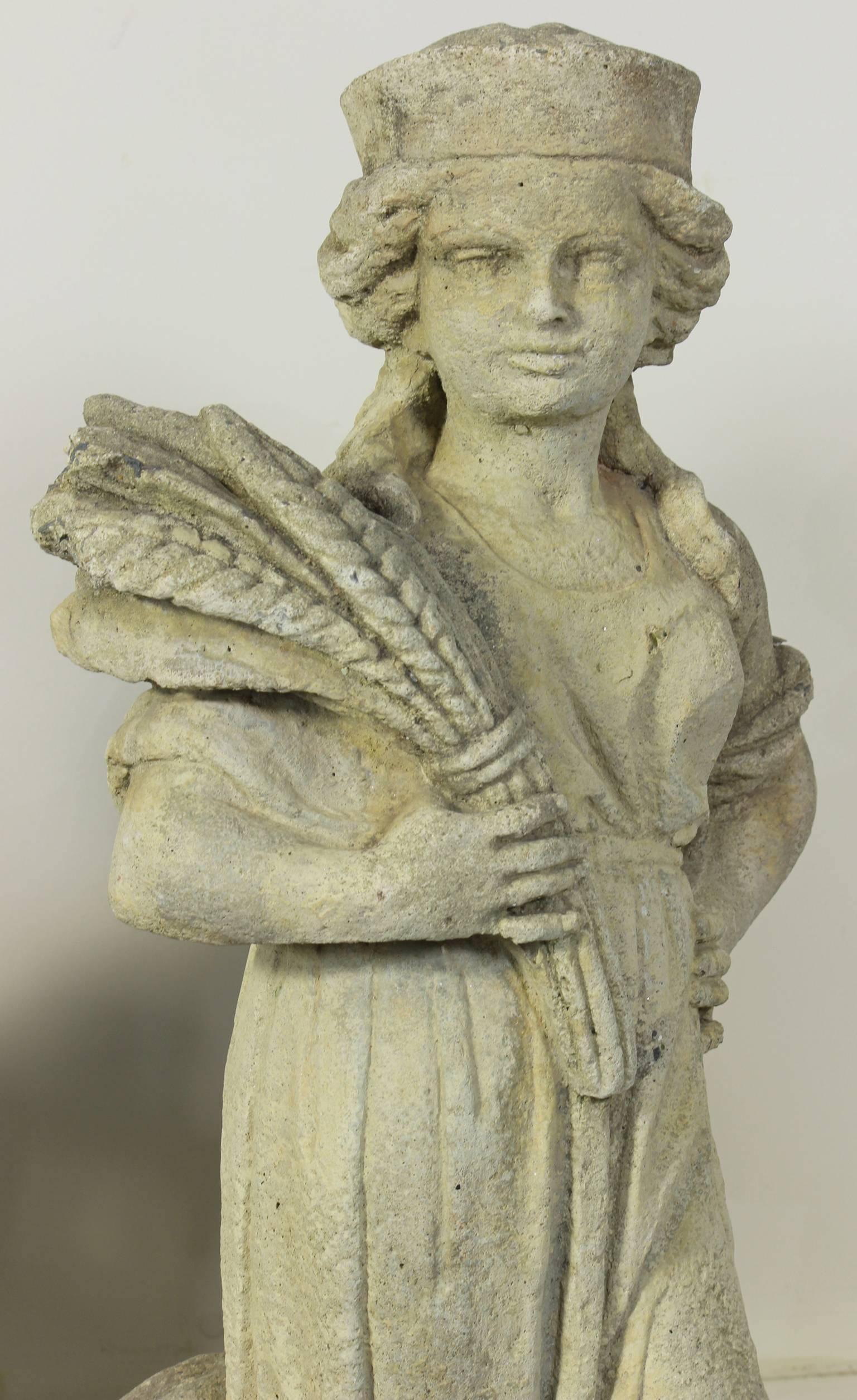 English Cast Stone Garden Statues Depicting the Four Seasons 3