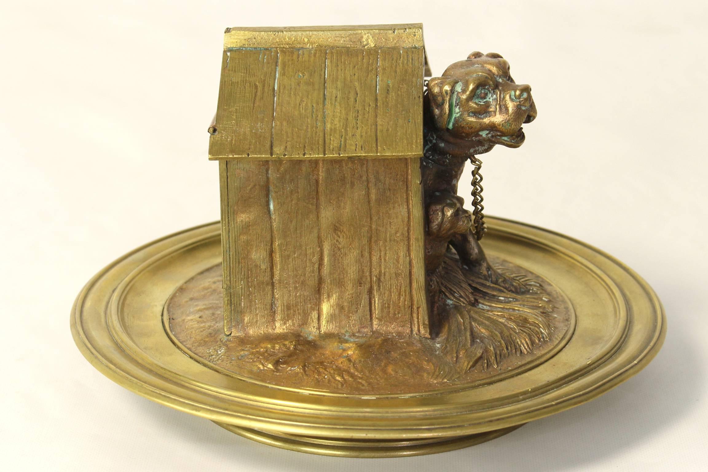 Late 19th Century French Bronze Inkwell For Sale 1