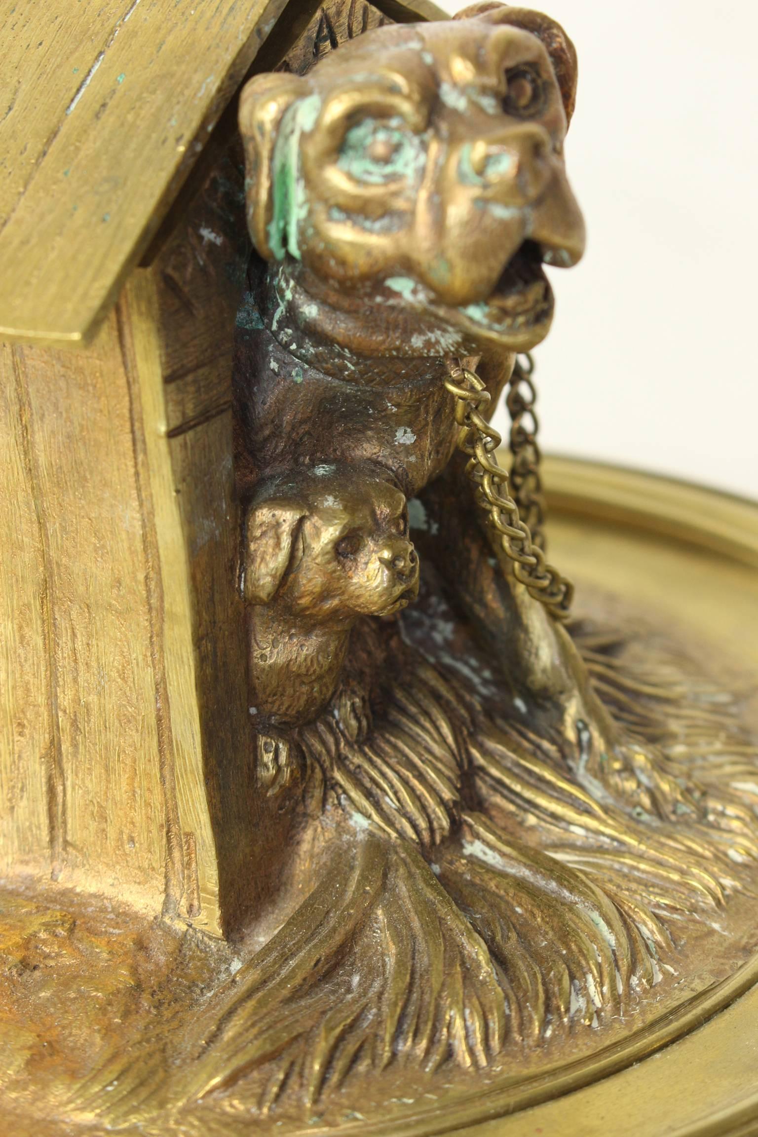 Late 19th Century French Bronze Inkwell For Sale 4