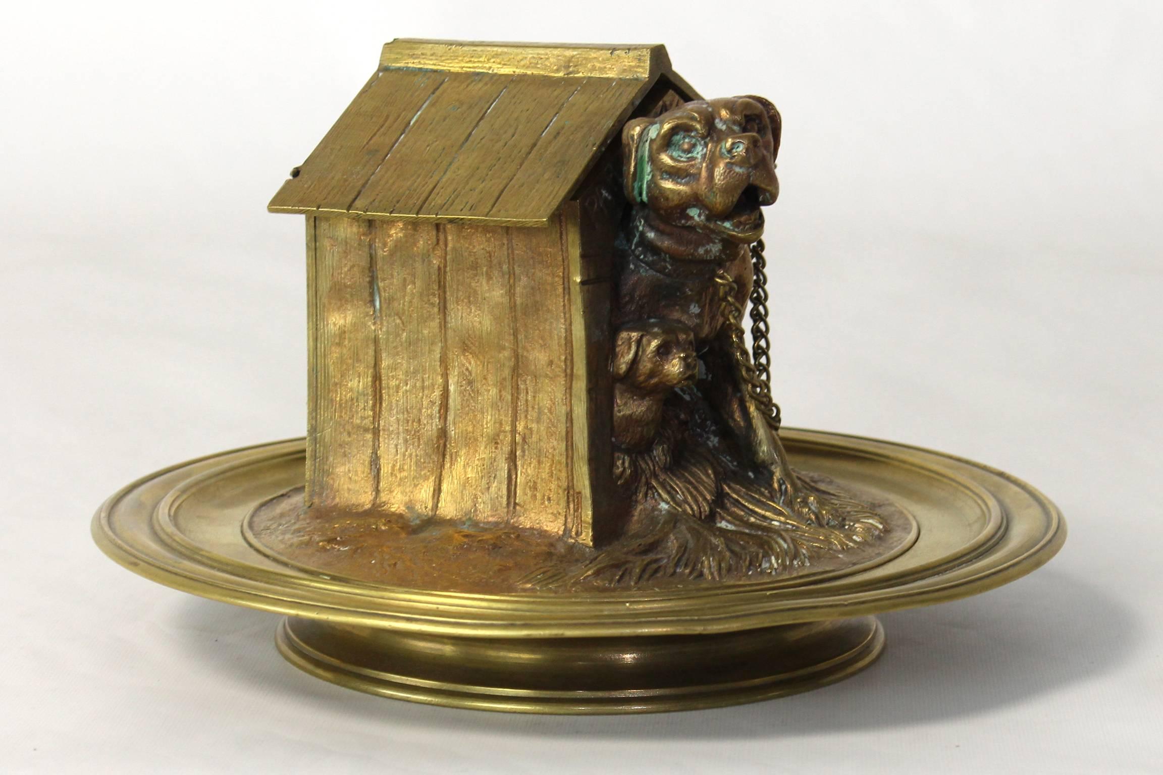 Late 19th Century French Bronze Inkwell For Sale 2