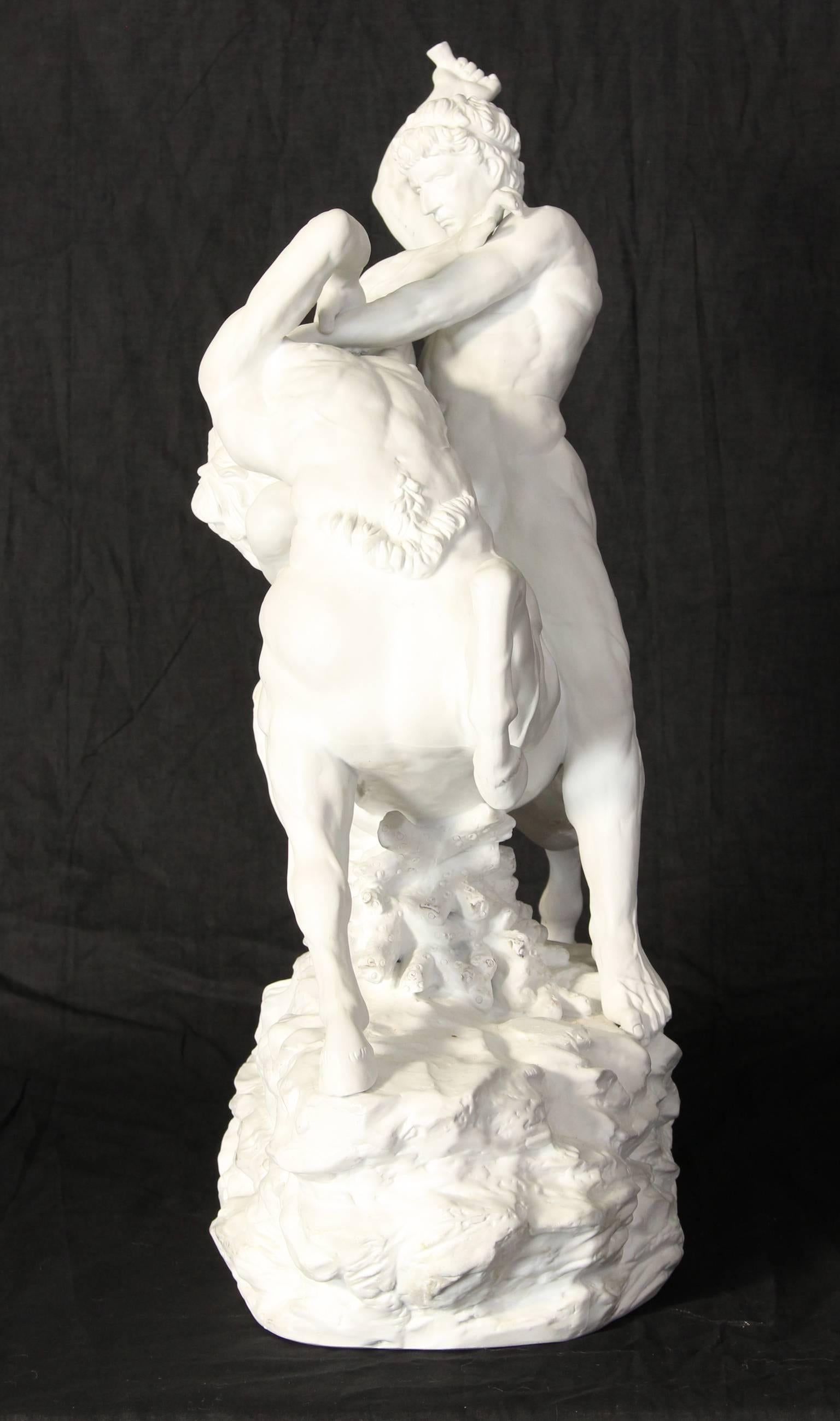 Classical Roman Monumental Dresden Porcelain Sculpture of a Centaur