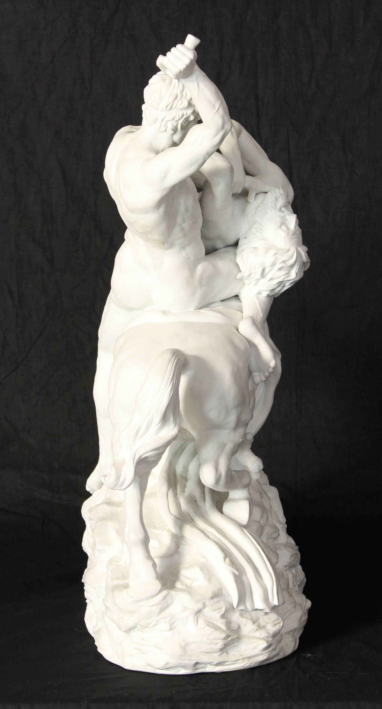 Monumental Dresden Porcelain Sculpture of a Centaur In Excellent Condition In Kilmarnock, VA