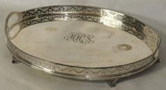 Large Sheffield Silver Gallery Tray