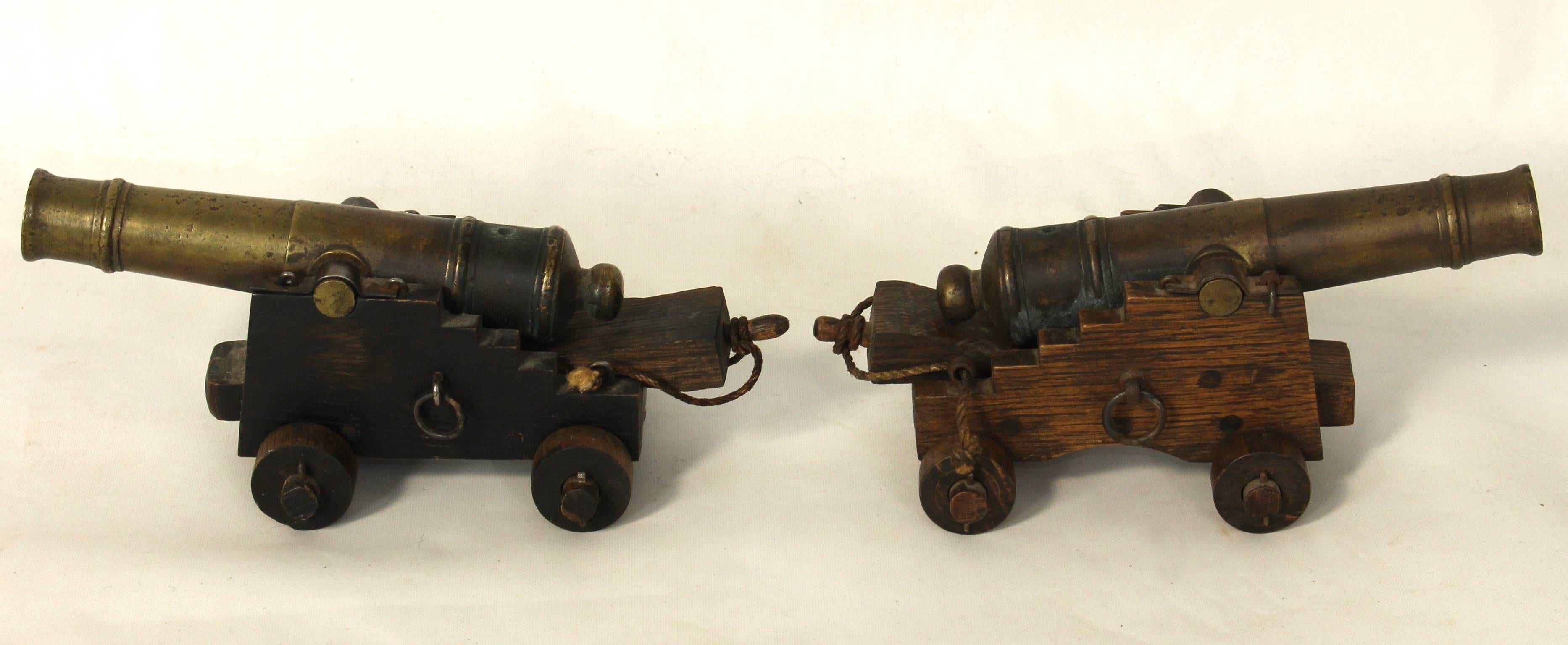 Pair of Miniature Bronze Signal Cannons 1