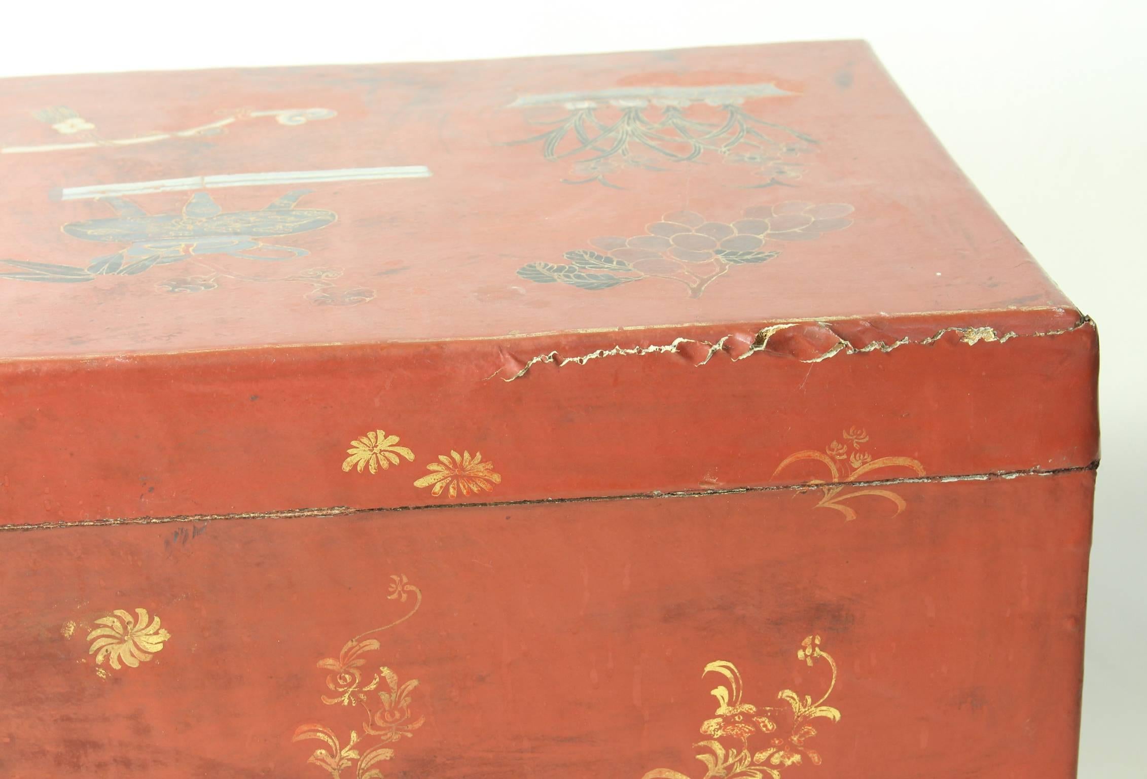 Hand-Painted Chinese Trunk on Stand 3